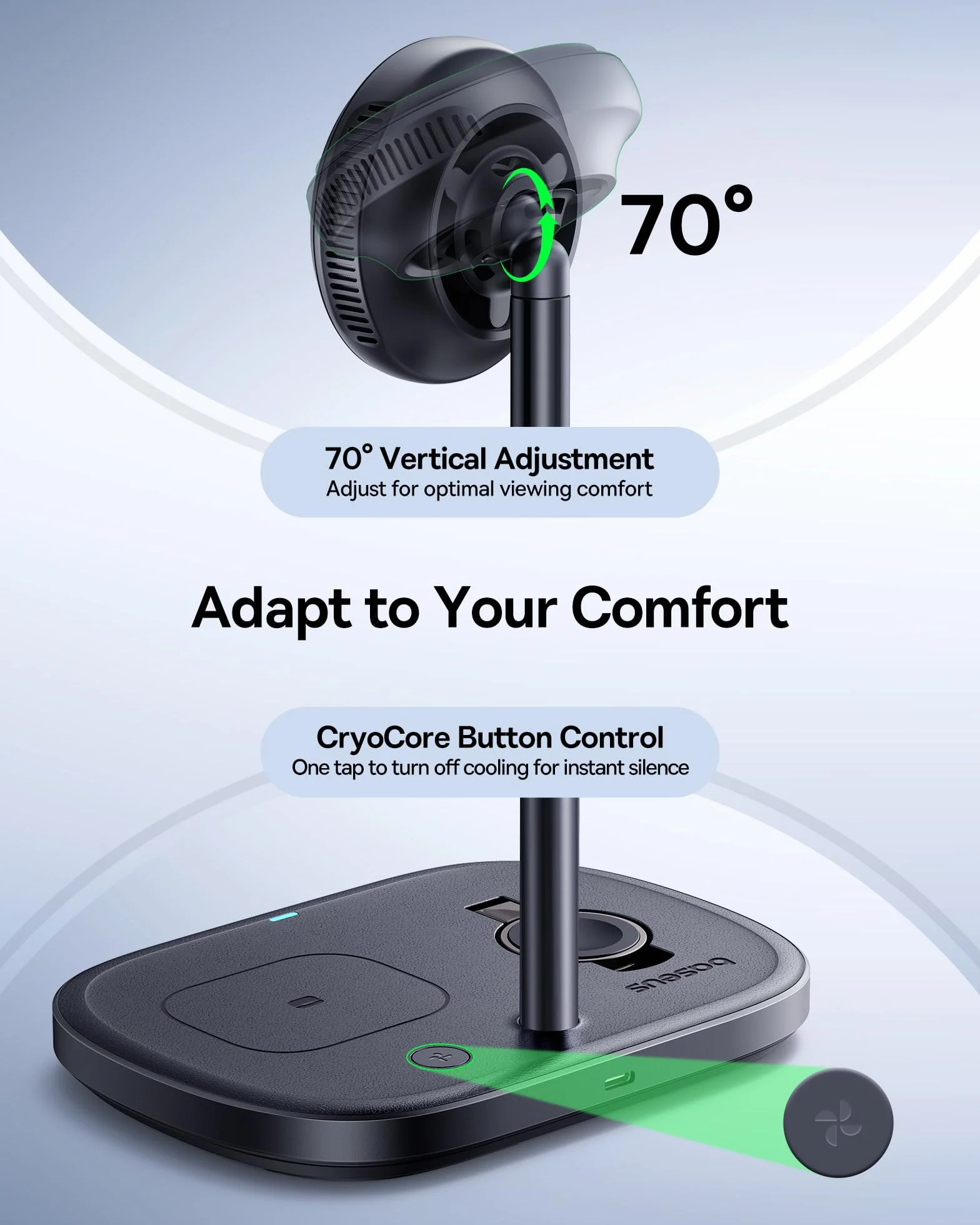 Baseus EnerFill 3-W-1 Stacja Ładująca Bezprzewodowa 22,5 W z Chłodzeniem TEC do iPhone 16 15 14 13 12 Pro Max, Apple Watch, AirPods