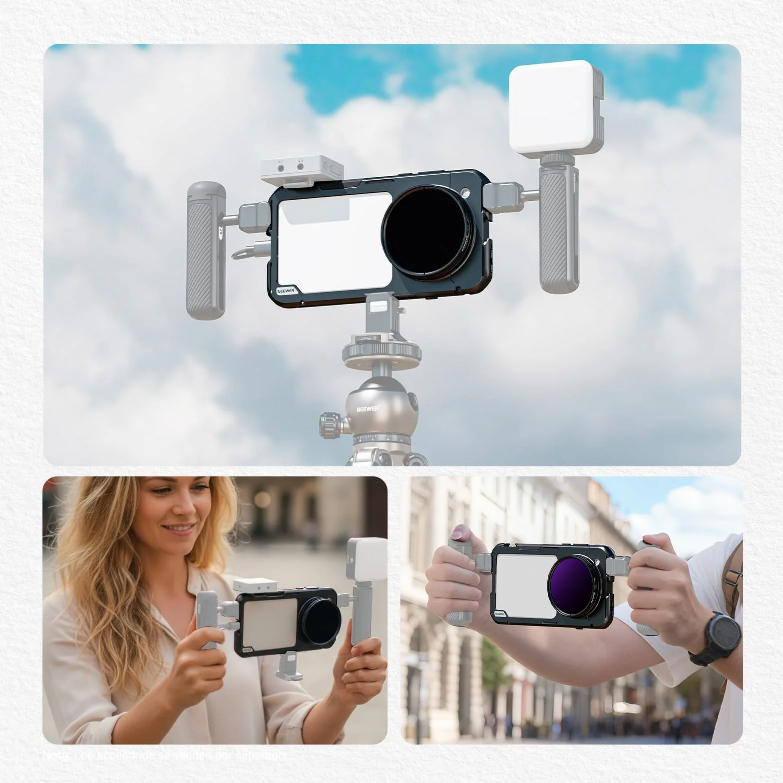 NEEWER PA147 klatka na telefon do OPPO Find X8 Ultra, stabilizator wideo z pierścieniem 67 mm i tylną płytą 17 mm, czarna