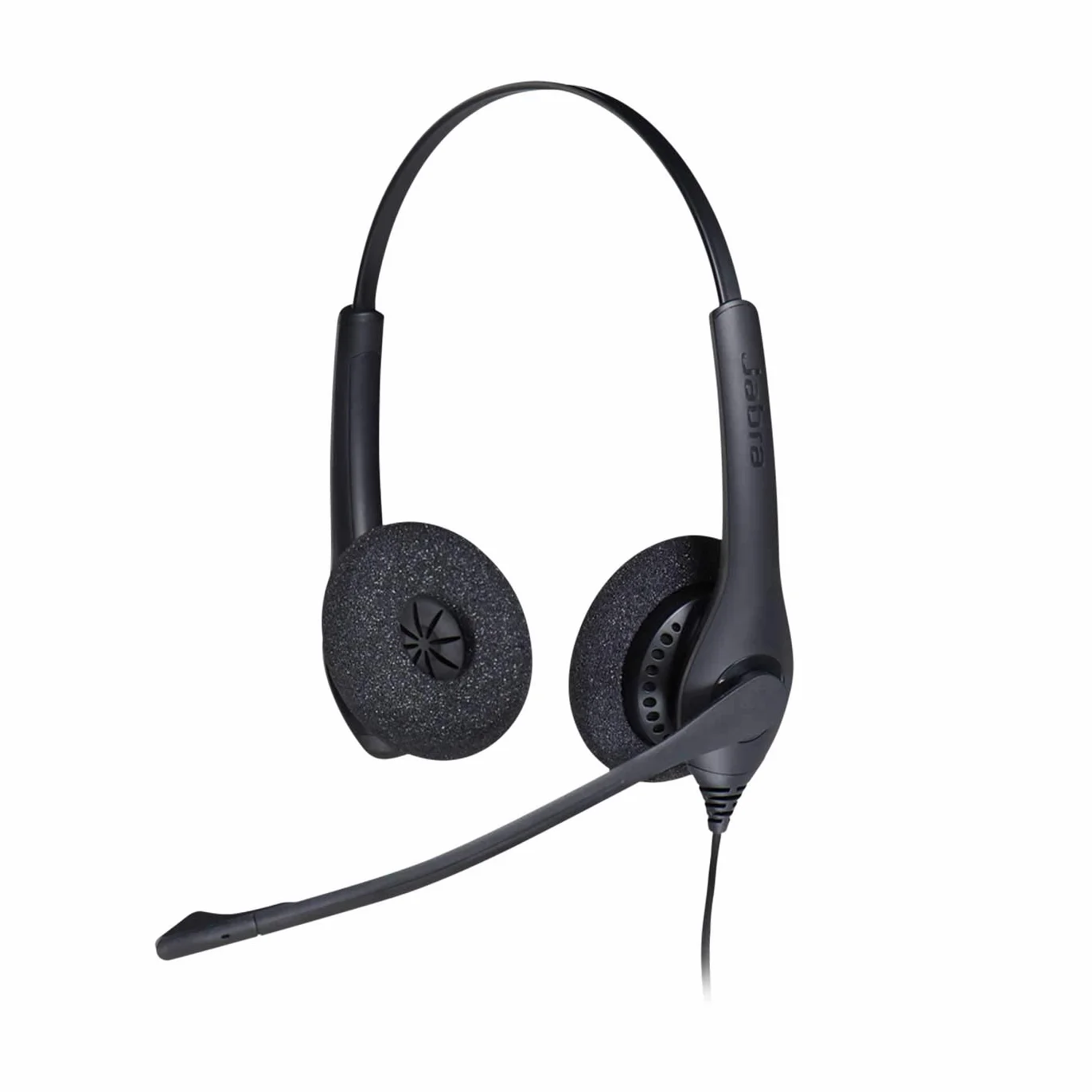 Jabra Biz 1500 Quick Disconnect On-Ear Stereo Headset - Corded Headphone with Noise-cancelling Microphone and Volume Spike Protection for Deskphones, Black
