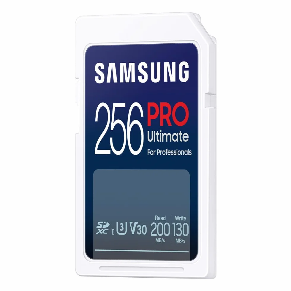 Samsung Karta SD PRO Ultimate 256 GB, UHS-I U3, Full HD i 4K UHD, odczyt 200 MB/s, zapis 130 MB/s, karta pamięci do smartfona, drona lub kamery, w zestawie czytnik kart USB, MB-SY256SB/WW