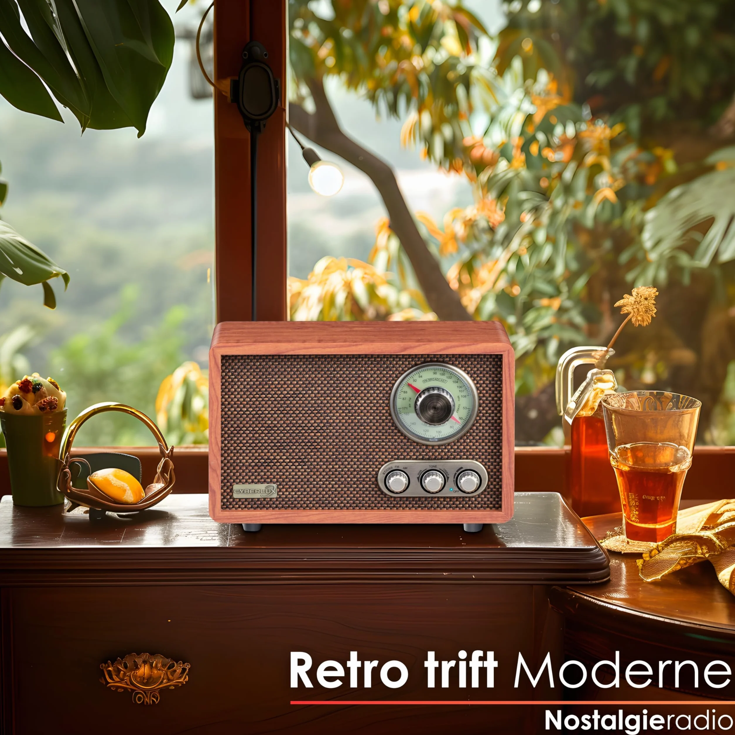Nostalgia kompaktowy zestaw | radio drewniane z Bluetooth | USB | gniazdo na karty SD | FM/AM | system muzyczny w stylu retro | radio kuchenne | radio kuchenne | nostalgiczne radio vintage