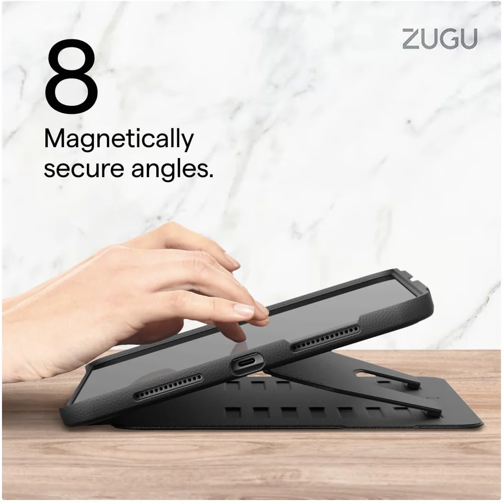 ZUGU CASE Etui Ochronny iPad Air 11 M4 2026 M3 2025 M2 2024 iPad Air 5/4 10.9 Cala Magnetycznie Stojak Ładowanie Apple Pencil Czarny