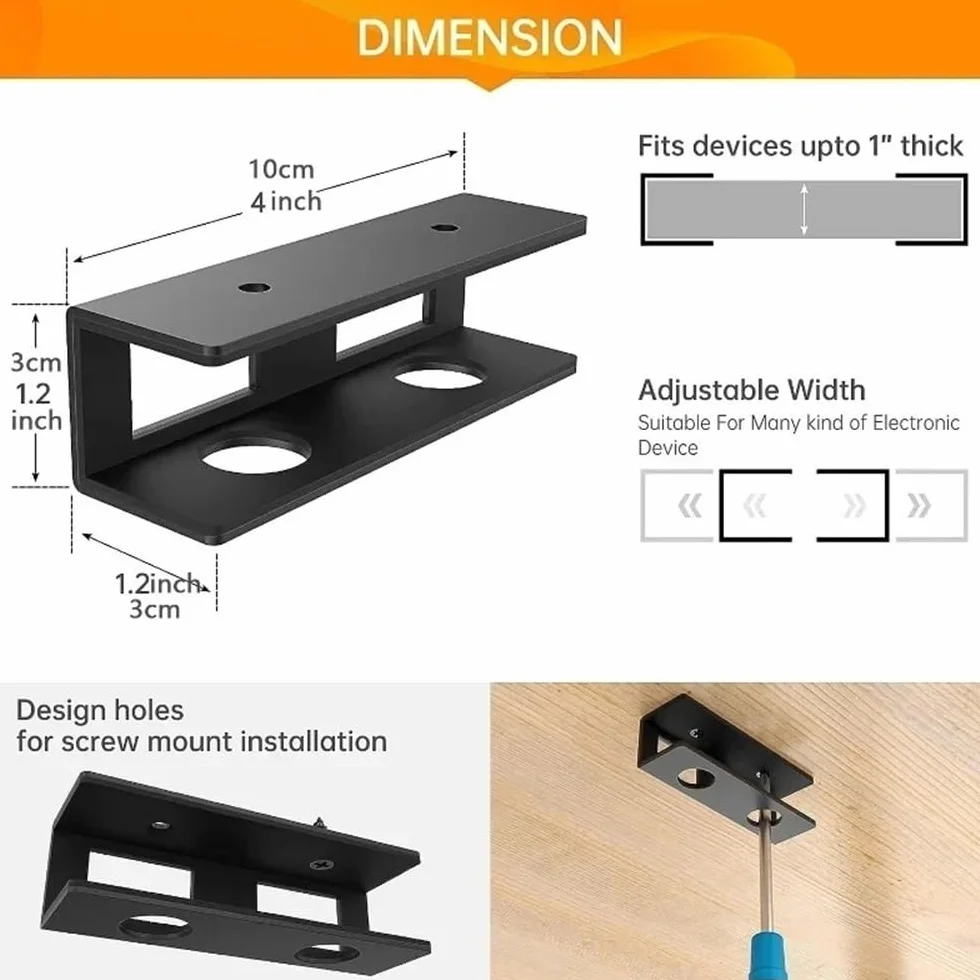 Podstawka pod laptopa, Under Desk Laptop Mount Holder, Aluminum Laptop Storage Bracket with Anti-Scratch Felt Board(Black)