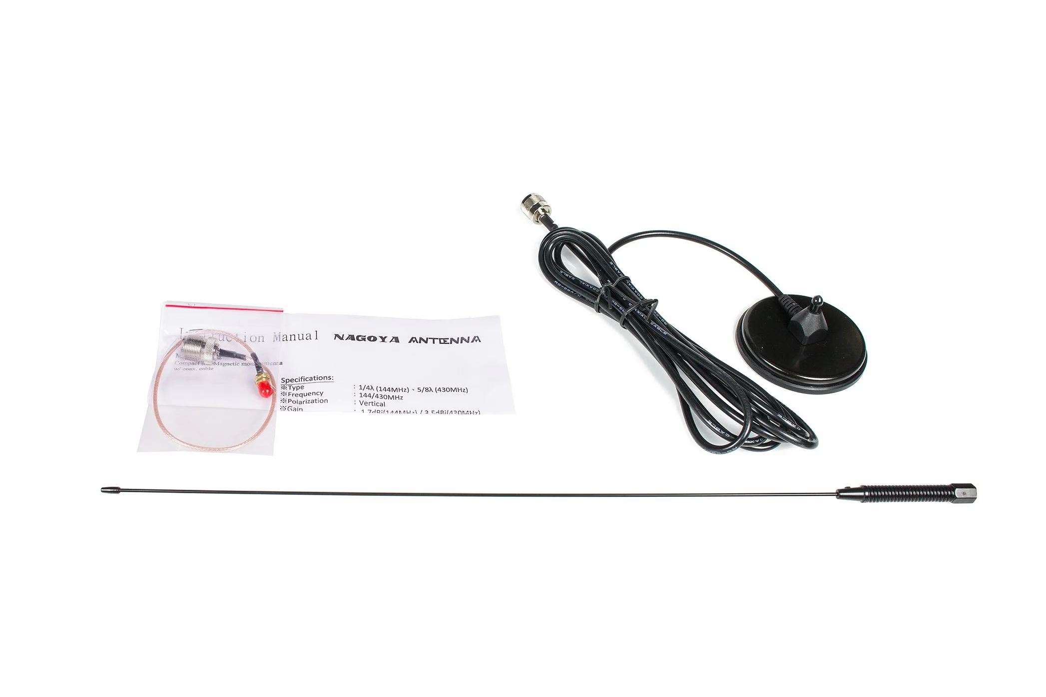 Autentyczna oryginalna cewka Nagoya UT-72 Super Loading Coil 19-calowy uchwyt magnetyczny VHF/UHF (144/430Mhz) Antena PL-259