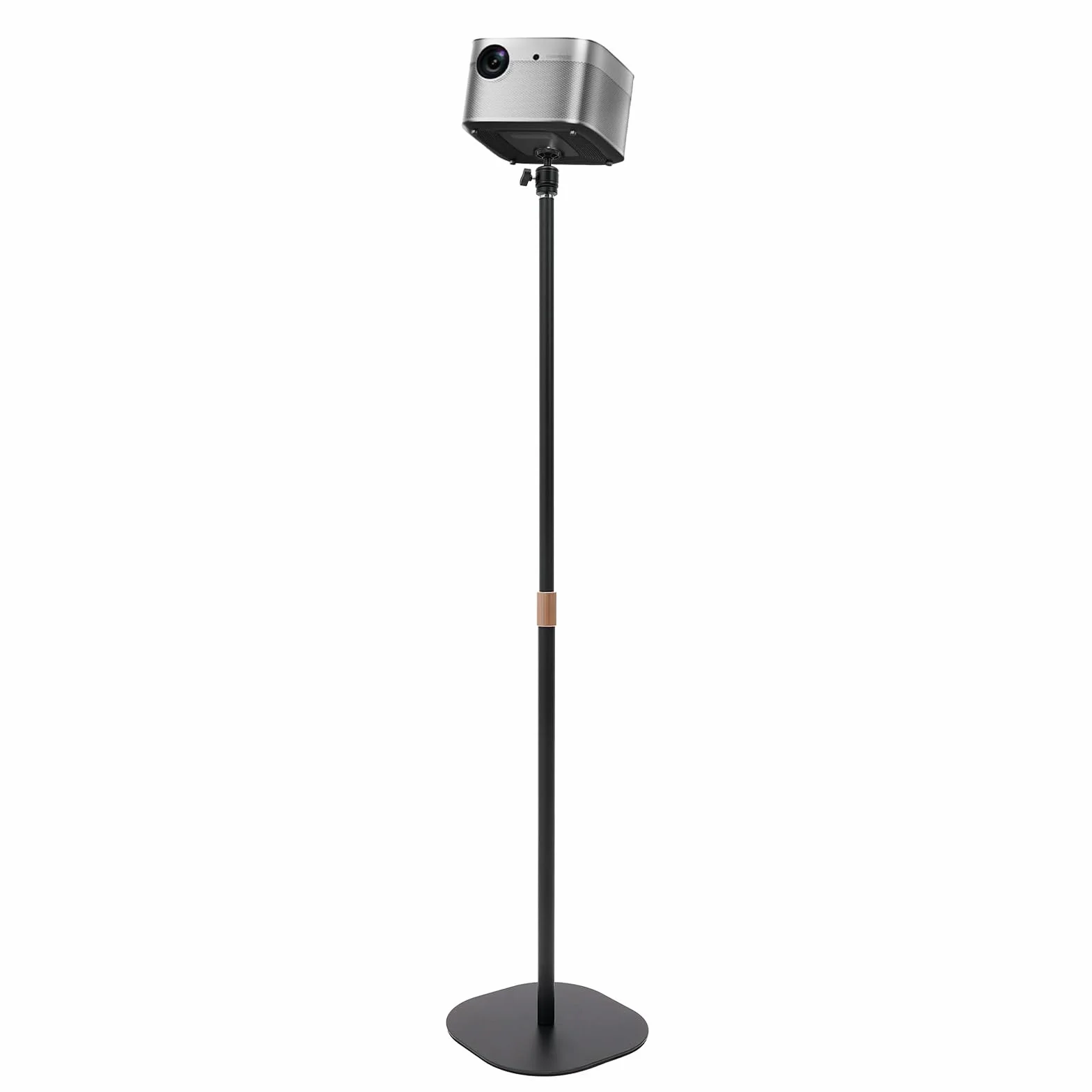 Obrotowy 360° stojak na projektor, metalowa podstawa, regulowana wysokość, ukryty stojak podłogowy od 65 do 120 cm