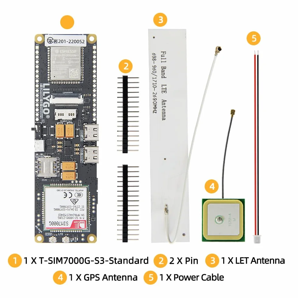 LILYGO T-SIM7000G-S3 standardowa EPS32-S3 Solar Charge SIM antena GPS GSM 2G TTGO płyta rozwojowa