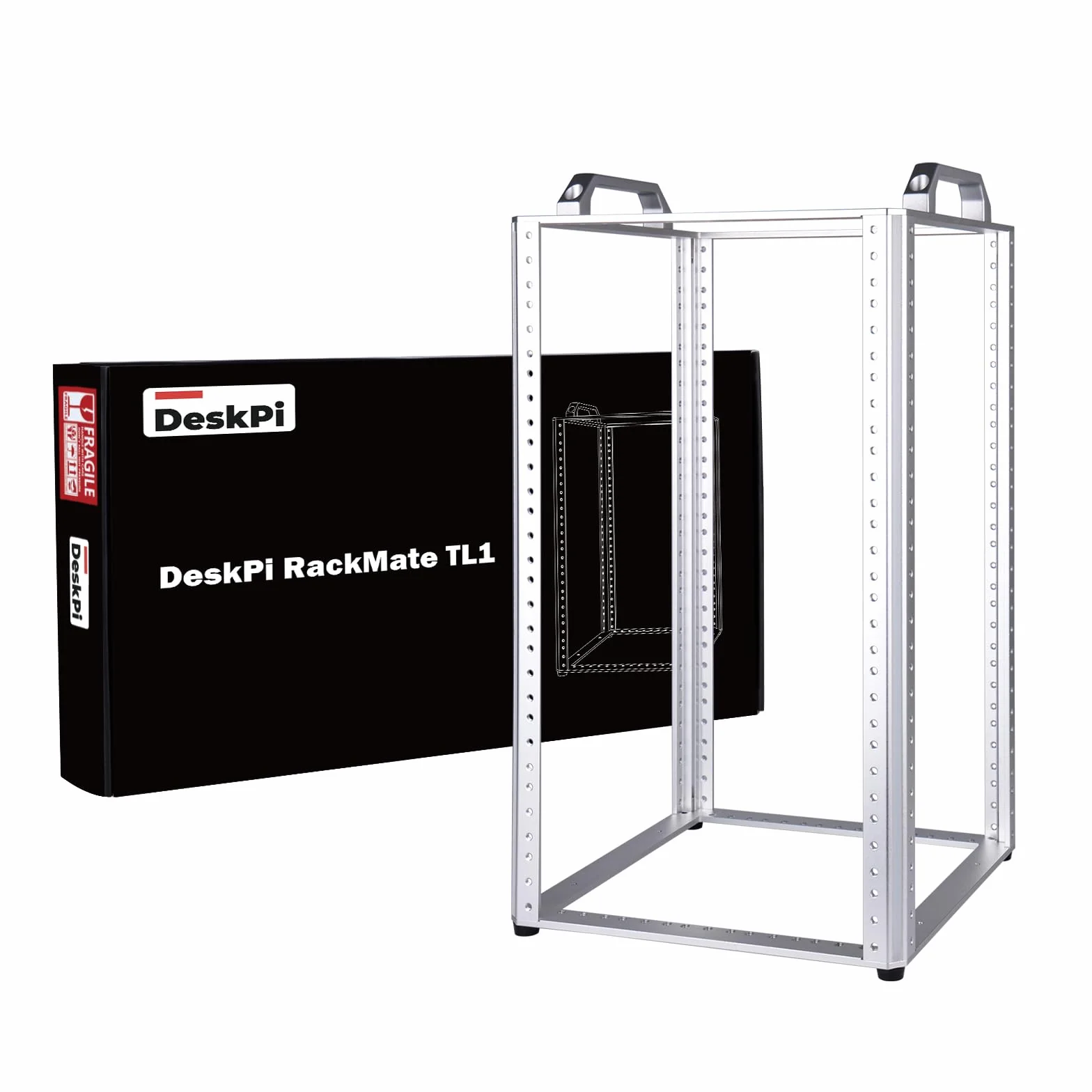 DeskPi RackMate TL1 10U 10-calowa szafka serwerowa ze stopu aluminium otwarta rama