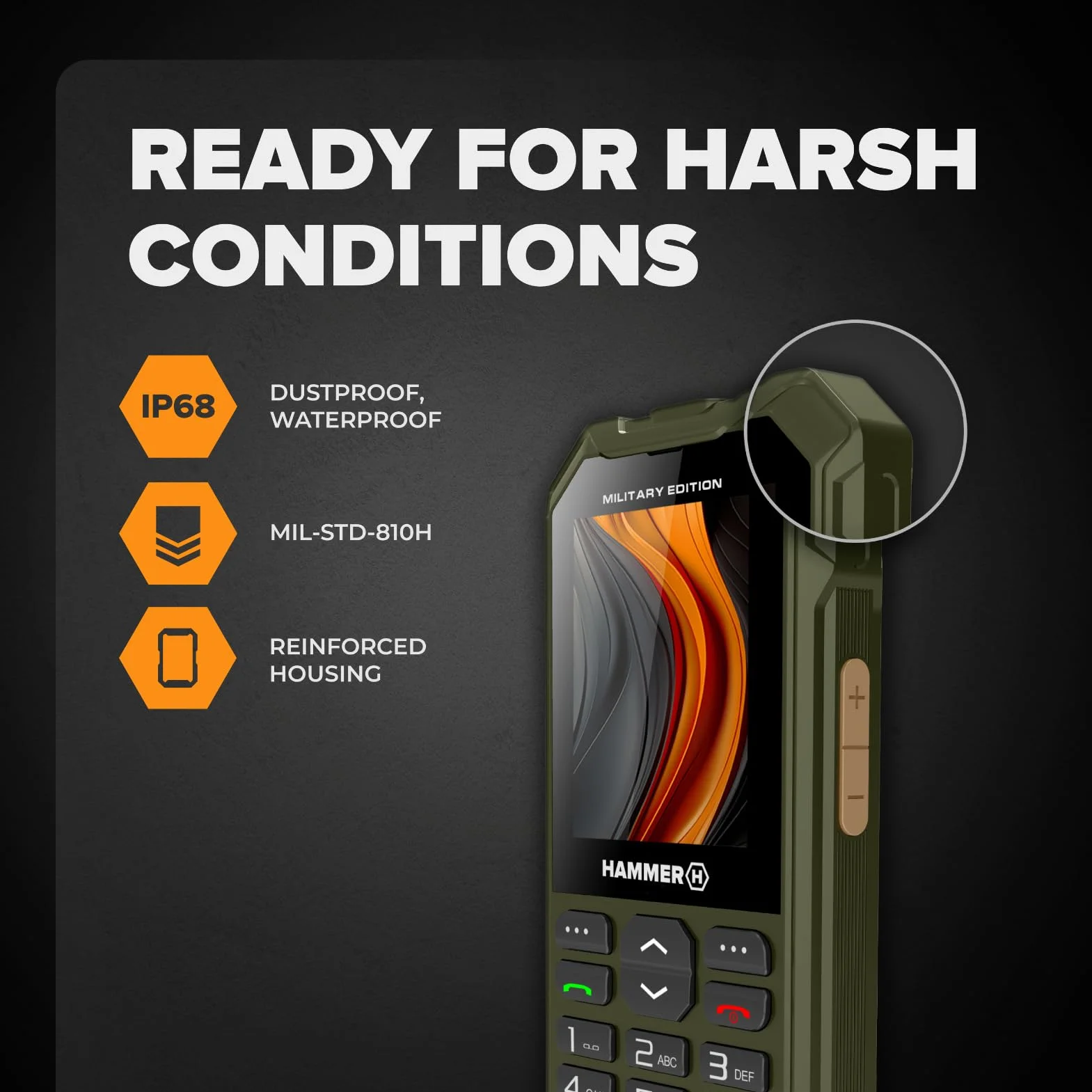 Hammer 6 LTE Military Edition Telefon z klawiaturą IP68 2500mAh