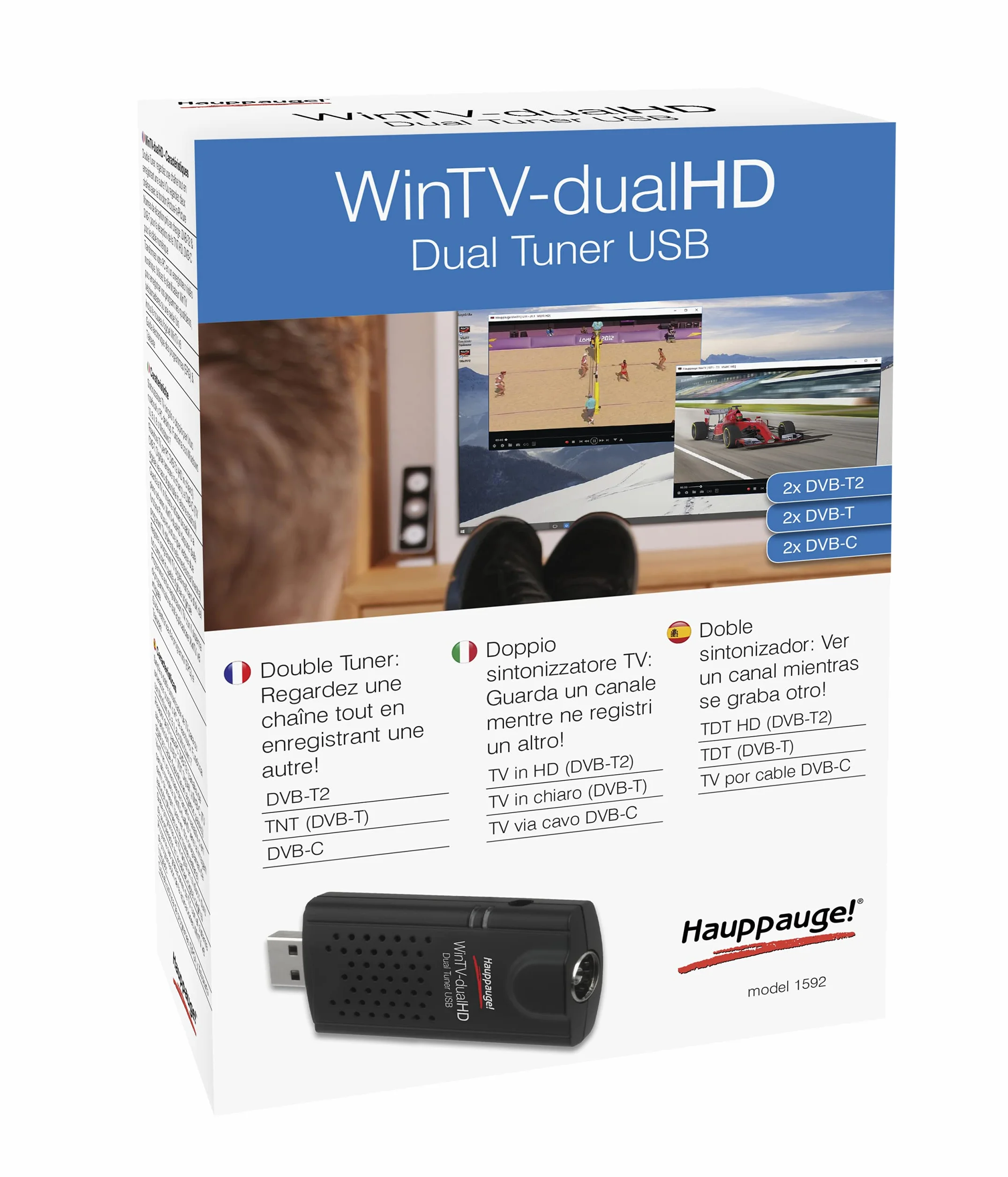 Hauppauge WinTV-dualHD 01590 Tuner Telewizyjny, 2 Szt., Czarny