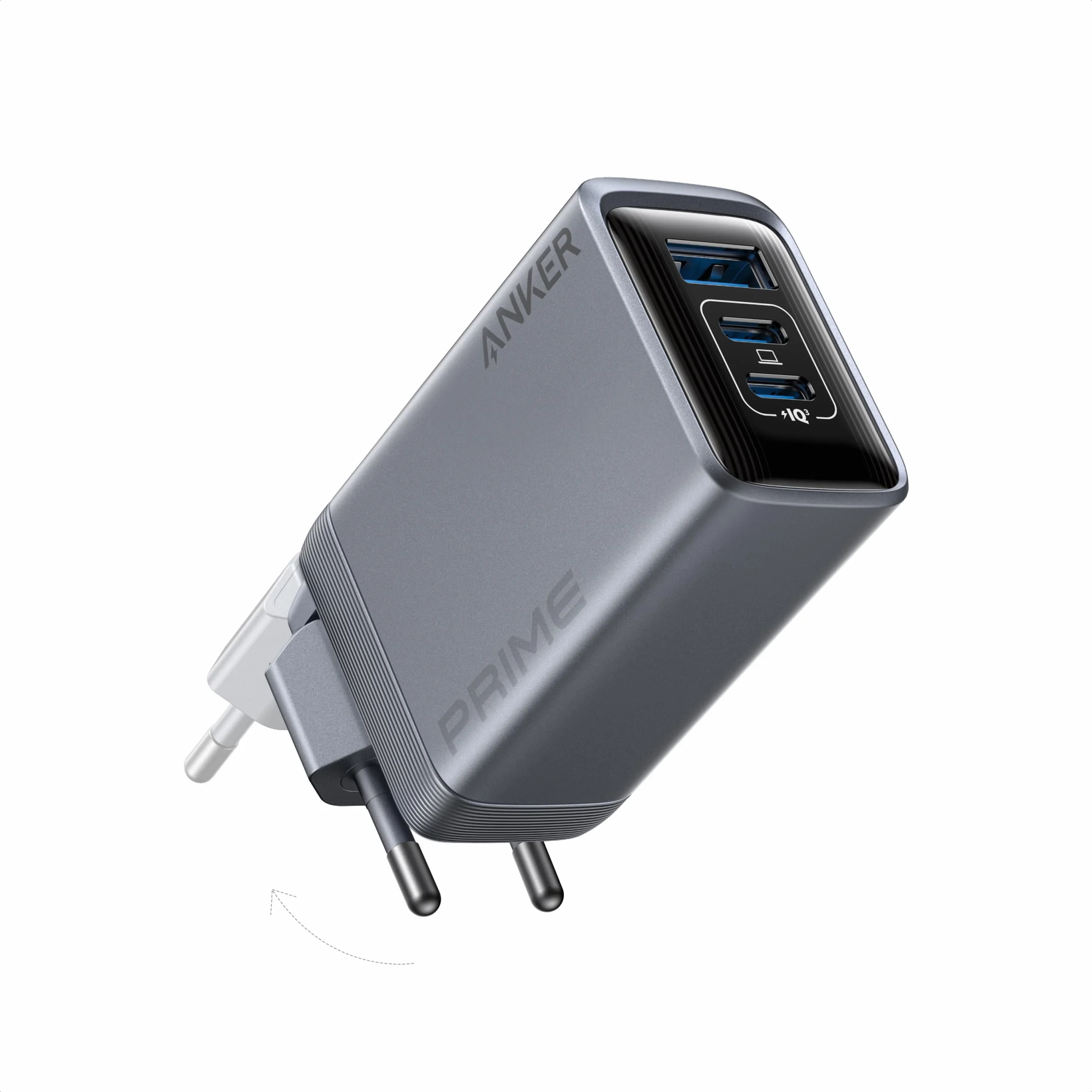 Anker Prime ładowarka, 100 W USB-C ładowarka 3 porty GaN, składana i kompaktowa do MacBook, iPad, iPhone modeli iPhone 16, Galaxy S24/S23 i wielu innych