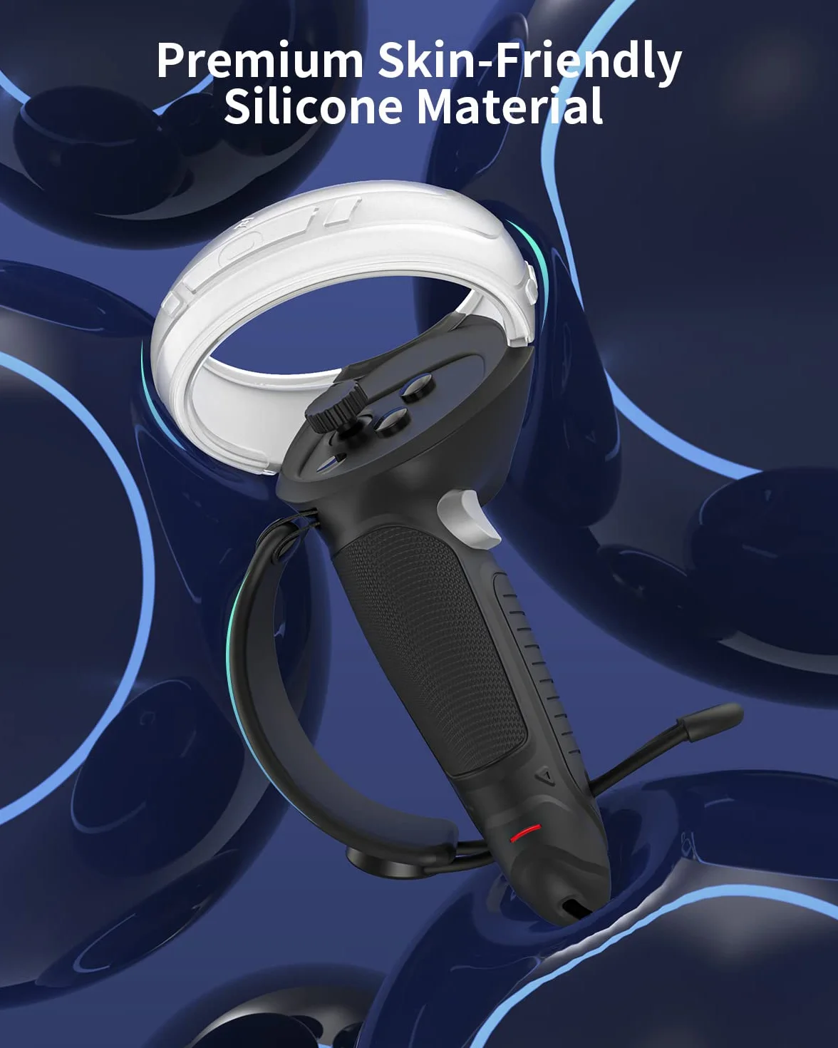 Oculus Quest 2 silikonowa osłona uchwytu z bateriami 1000 mAh kabel ładowania