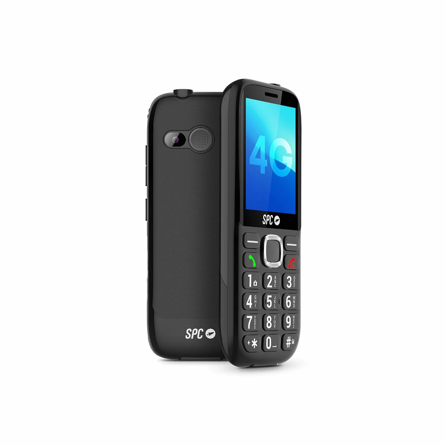 SPC Fortune 2 Max - telefon komórkowy dla seniorów z 4G | Wytrzymały ekran 2,4" i duże klawisze | 104 dB i podstawa ładująca | Przycisk SOS, profil lodu i konfiguracja. zdalny | 7J autonomia