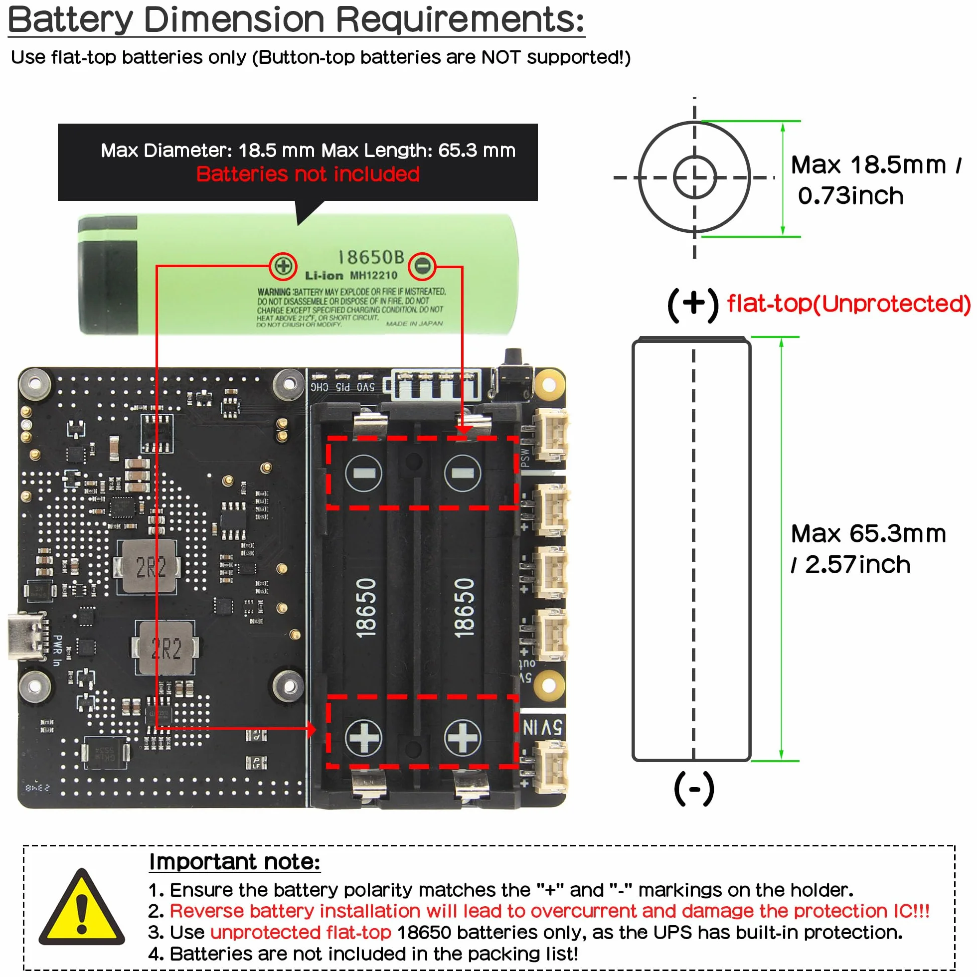 Geekworm X1201 Ultra-thin 18650 UPS Shield for Raspberry Pi 5, with Max 5.1V 5A Output & Auto Power On & Safe Shutdown & Power Loss Detection Function