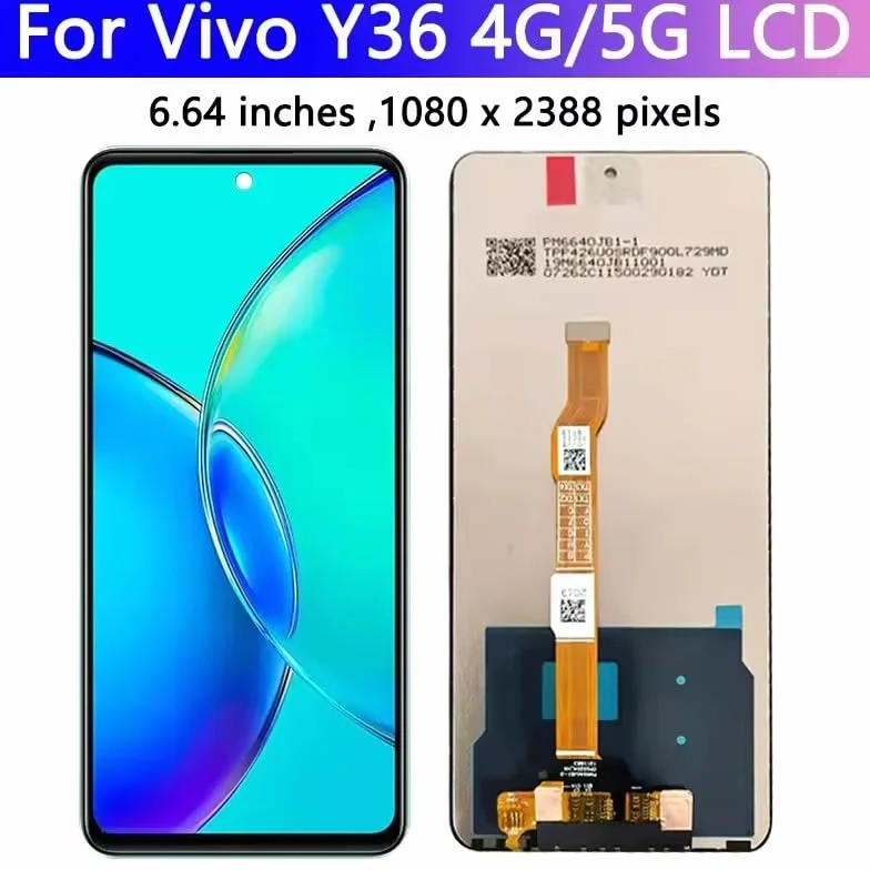 Dla VIVO Y36 4G 5G V2247 V2248 Wyświetlacz LCD Ekran Dotykowy Digitizer Zgromadzenie Części Naprawcze (Y36 4G z ramą)