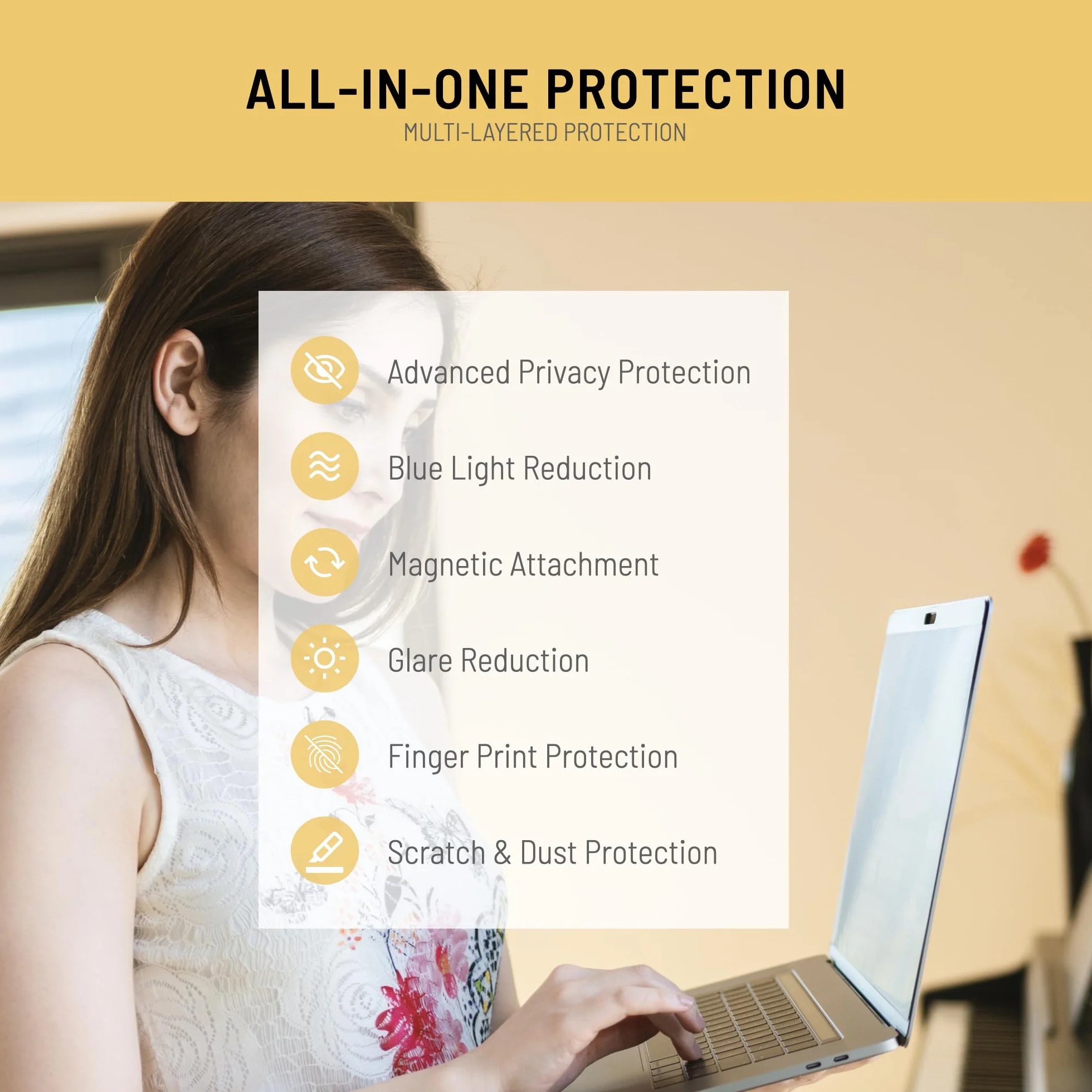 Vistaprotect - Filtr prywatności Premium i filtr przeciw niebieski. Protektor ekranu magnetycznego Kompatybilny z Apple MacBook Air (M1 2021+) i MacBook Pro 13 (2019+)