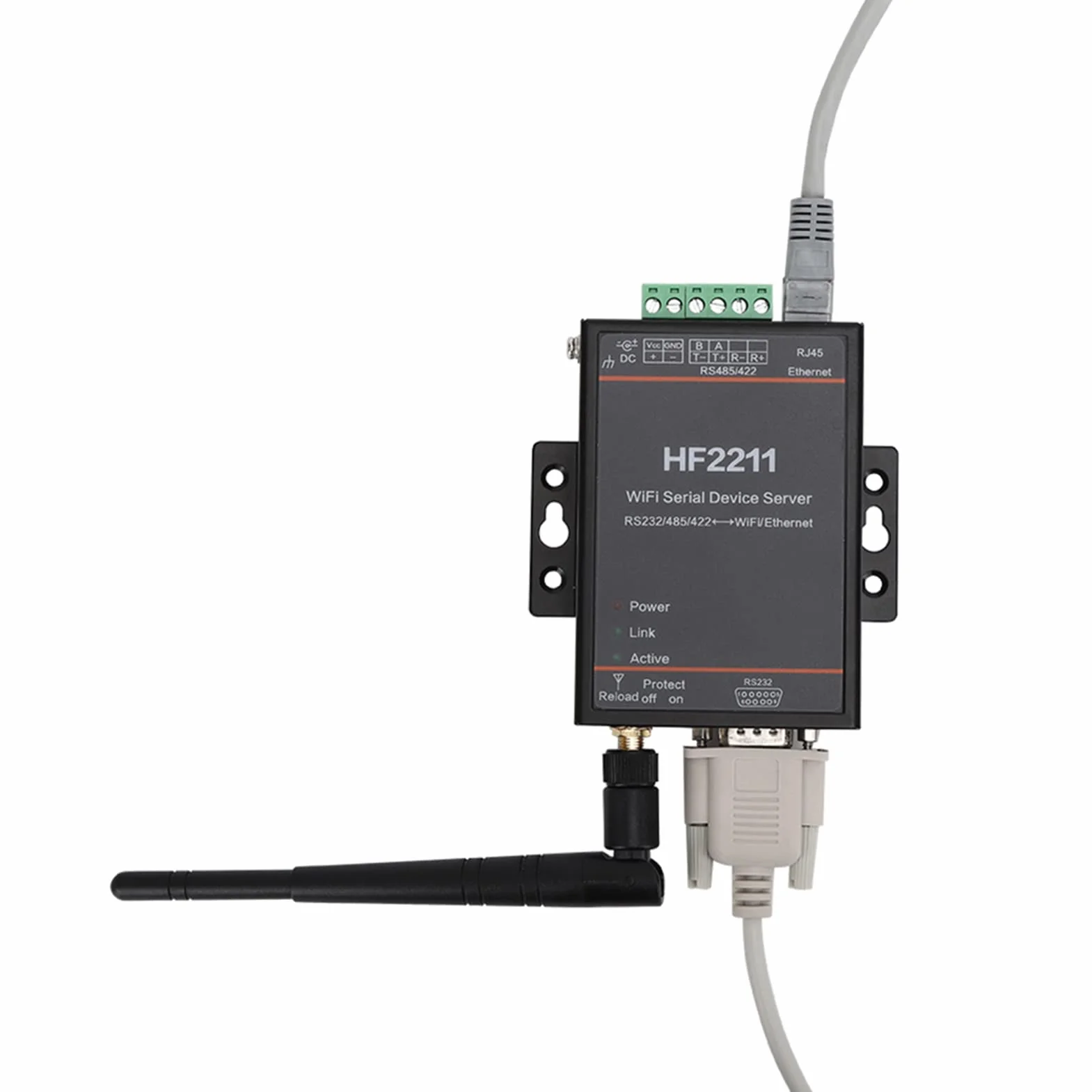 Serwer Szeregowy HF-2211 Konwerter RS232 na WIFI Ethernet i RS422 dla Komunikacji Seryjnej Sieciowej Urządzeń Przemysłowych i Automatyzacji