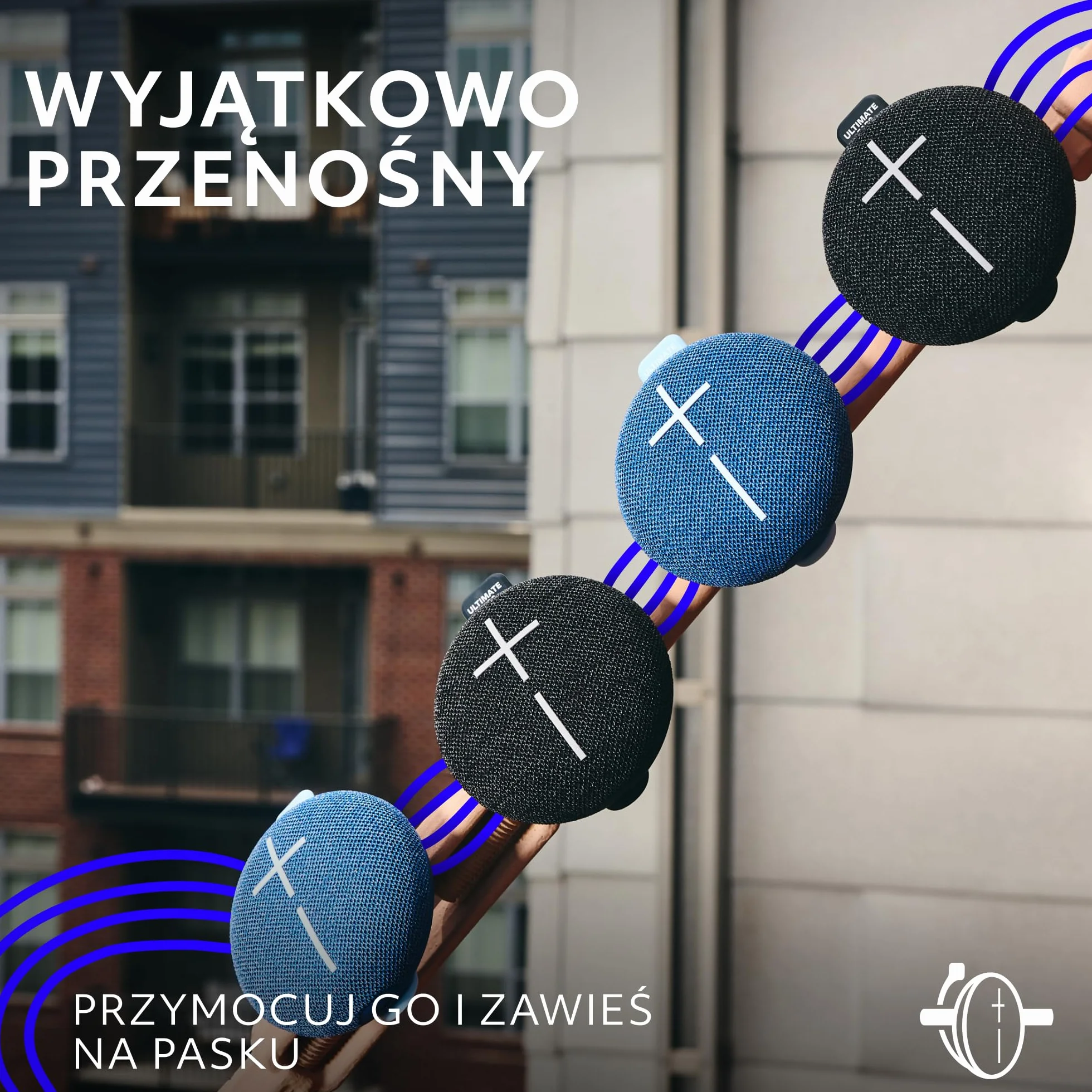 ULTIMATE EARS MINIROLL wodoodporny głośnik Bluetooth IP67 40m Majestic Blue
