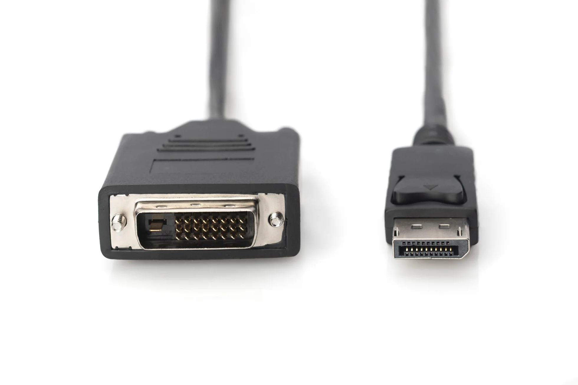 DIGITUS Kabel adaptera DisplayPort – DP – DVI (24+1) – Full HD 1080p/60 Hz – Displayport 1.1a – 1m – z blokadą – odpowiedni do monitorów, kart graficznych – Polybag – czarny