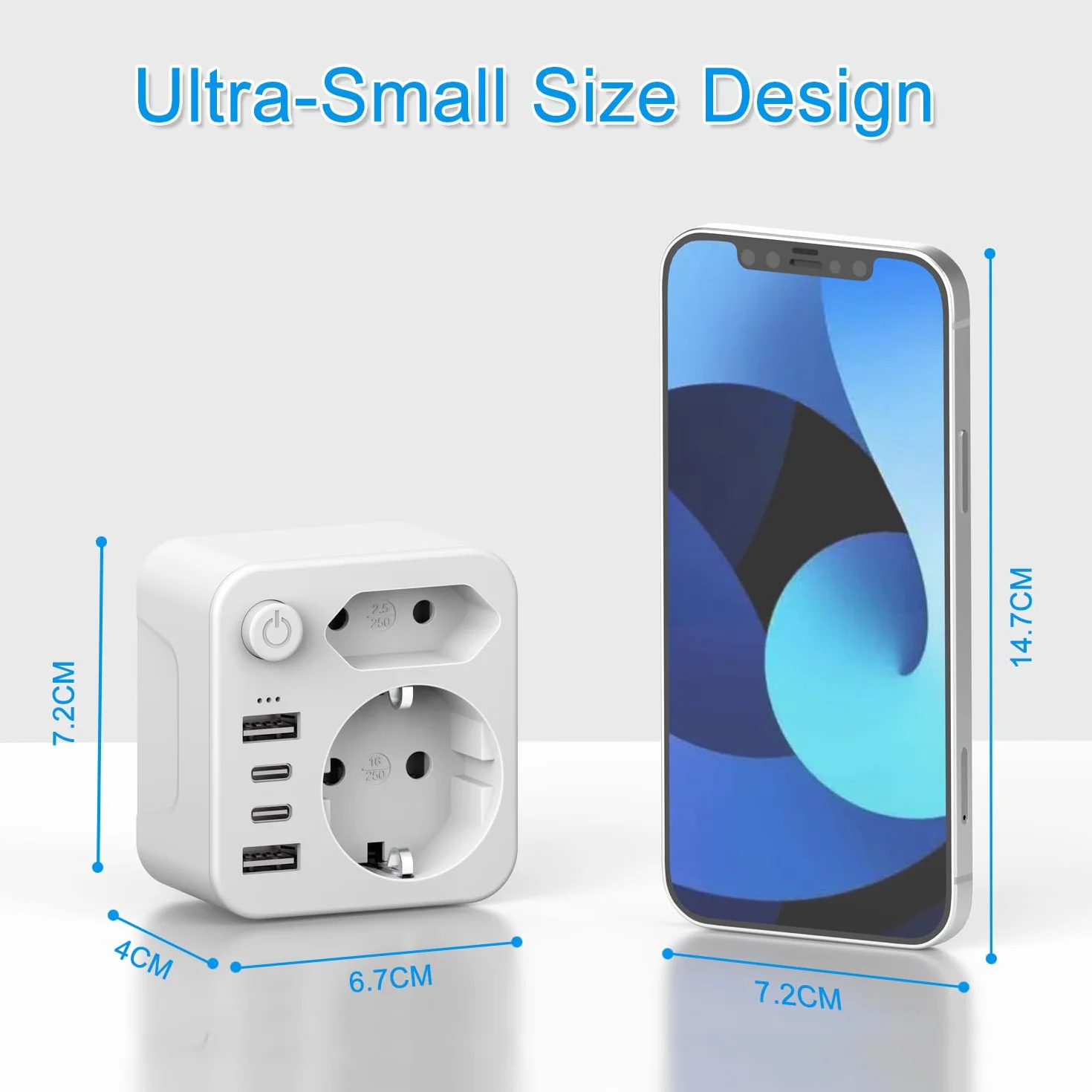 Wtyczka UK z 2 USB i 2 USB C (3,4 A, 17 W), typ G do Anglii, Irlandii, Wielkiej Brytanii, ładowarka