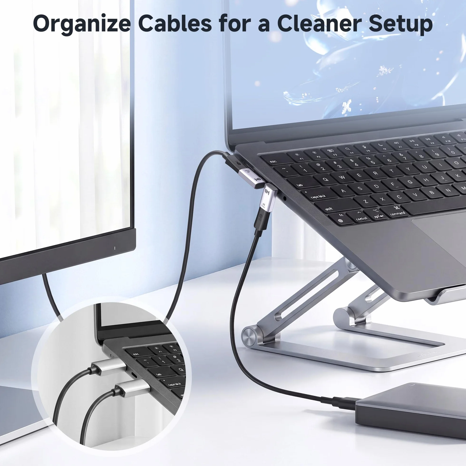 Cable Matters zestaw adapterów USB-C pod kątem 90° i 40 Gb/s, do 4K@240Hz, ładowanie 240 W, transfer 40 Gb/s, kompatybilny z Thunderbolt 4, iPhone 16, Steam Deck