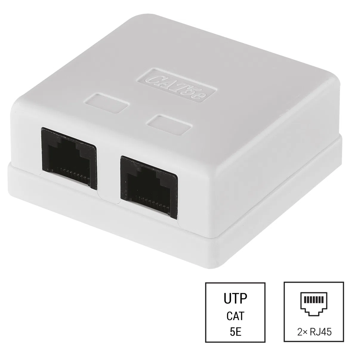 EMOS - CAT 5e uniwersalne gniazdo sieciowe - 2 x port RJ45 - natynkowy - 1 Gbps (1000 Mbps) sieć - puszka przyłączeniowa/gniazdo danych/gniazdo sieciowe - białe