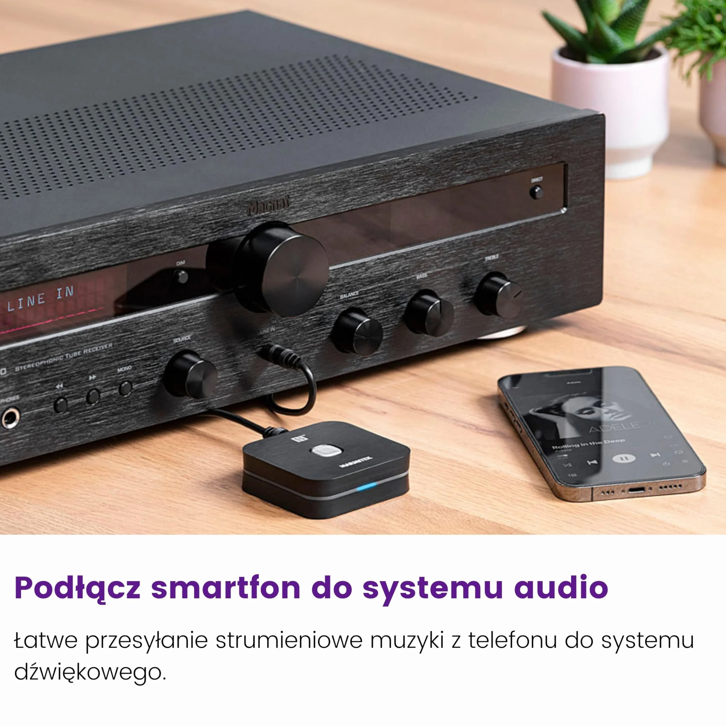 Odbiornik Bluetooth Marmitek BoomBoom 80 – Bezprzewodowe odtwarzanie muzyki – NFC i łatwe przełączanie między smartfonami – Adapter audio – Bluetooth receiver