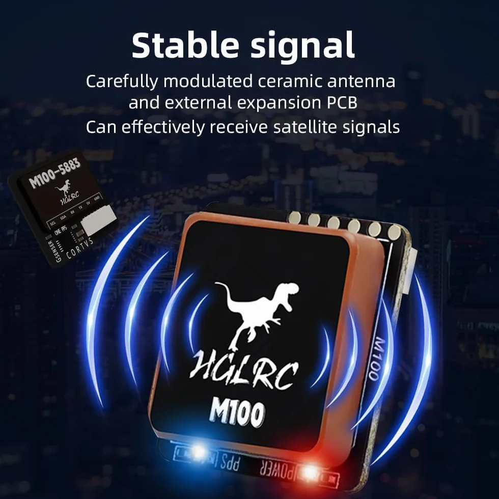 HGLRC M100-5883 moduł kompasu GPS, zmodernizowany chip dziesiątej generacji, kompatybilny z FPV UAV