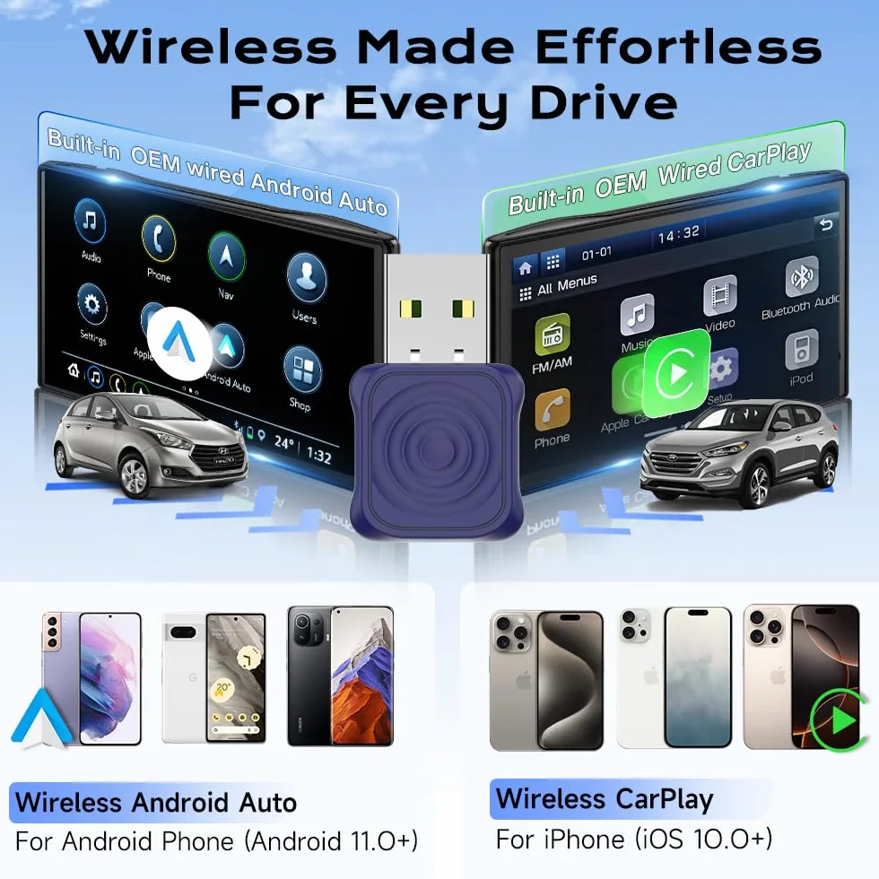 Carlinkit Mini Ultra bezprzewodowy adapter CarPlay Android USB-A/USB-C