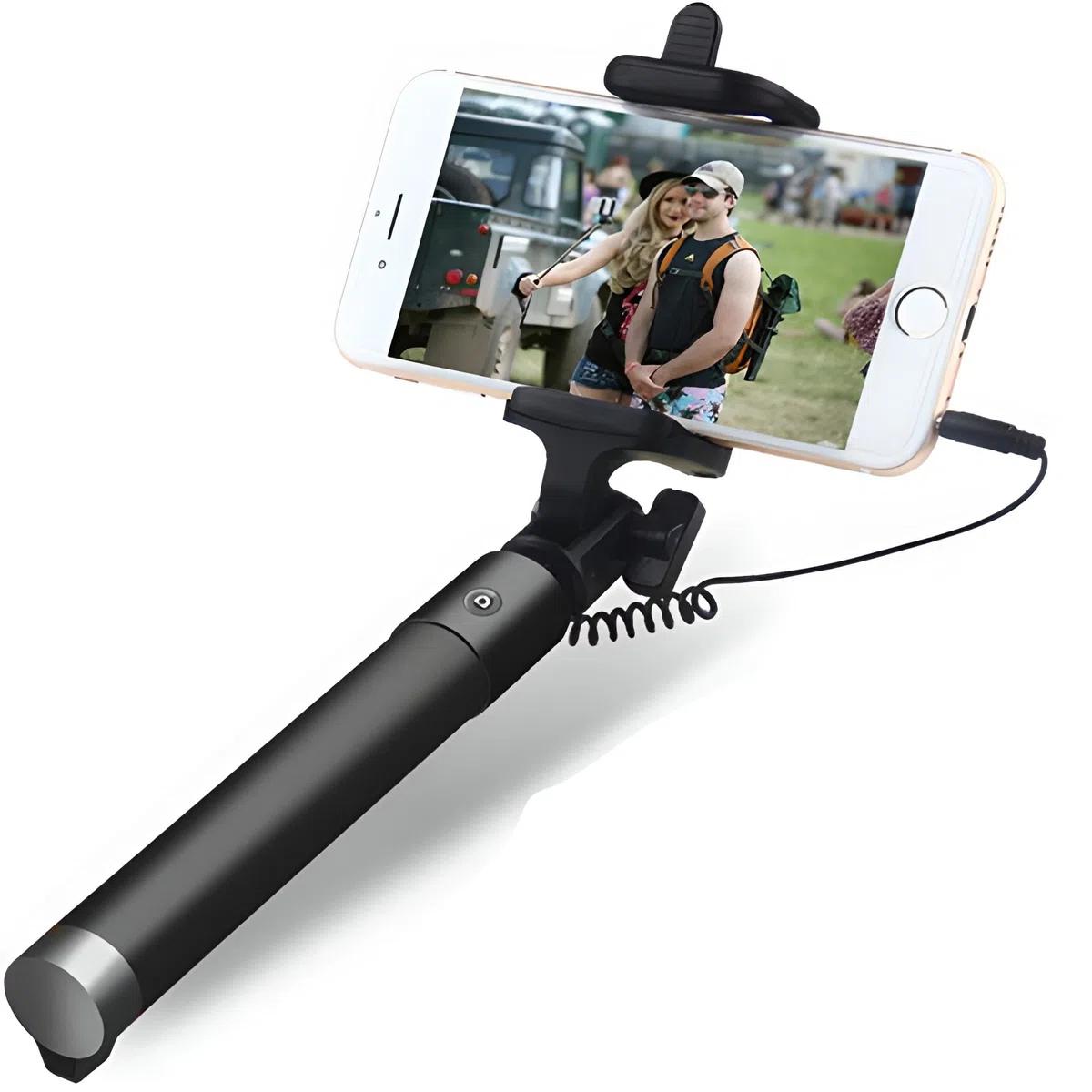 Retoo Kijek do selfie, obracany o 360 stopni, drążek teleskopowy, monpad, rozszerzalny statyw na telefon komórkowy, uchwyt na statyw, statyw jednonożny do iOS, Android, smartfona, 74 cm