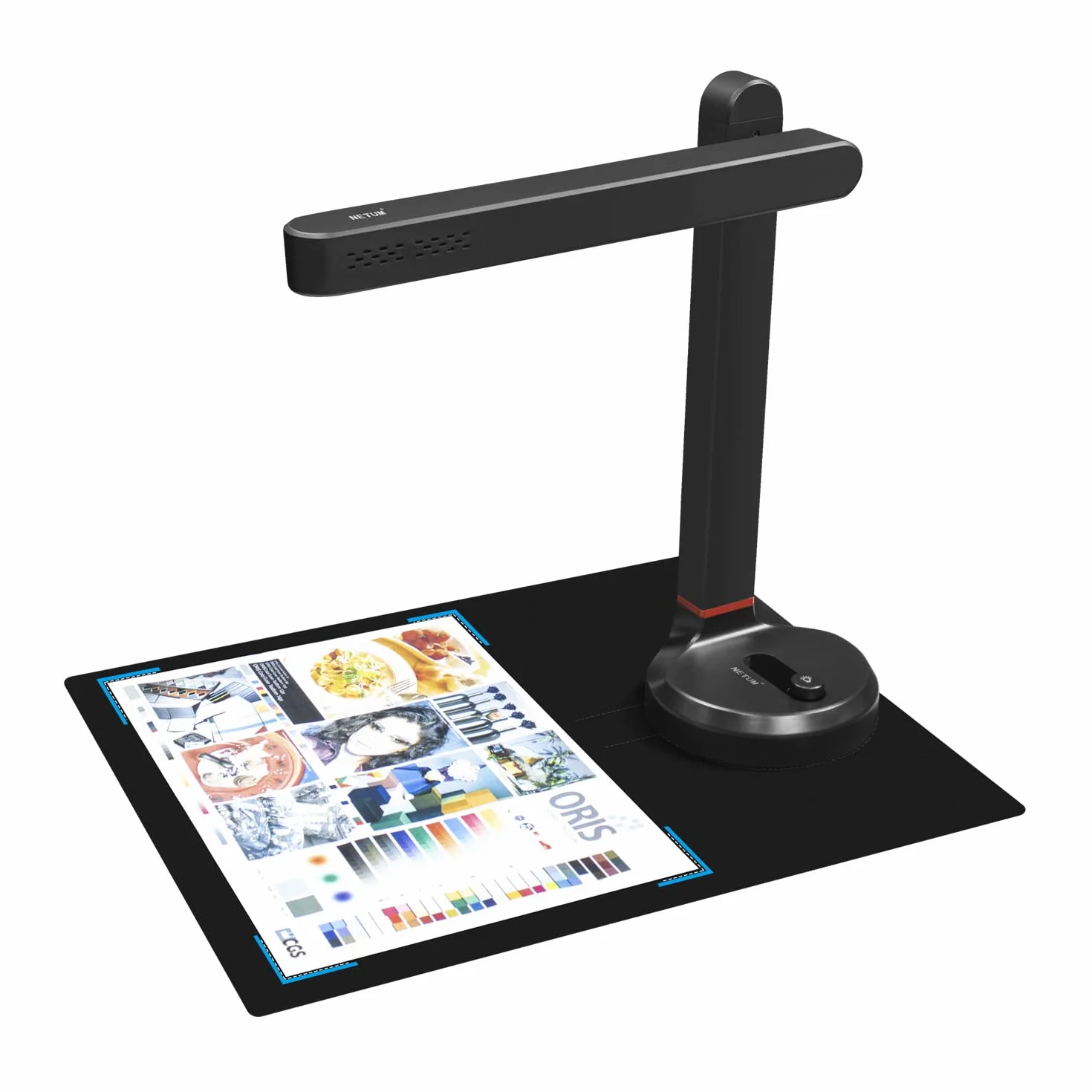 NETUM Kamera do Dokumentów, Skaner Dokumentów z Funkcją OCR A4 Skaner Kamery 13 Megapikseli Obiektyw z Lampkami LED Regulowany i Przenośny Skaner do Biura Klasy Biura, SD-3000NC