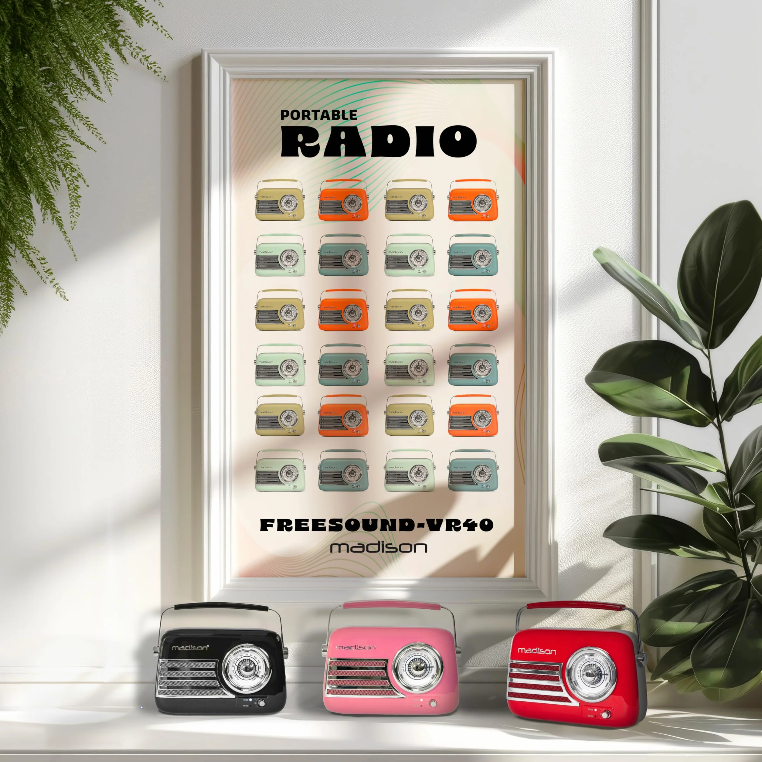 Madison FREESOUND-VR40P Radio bateryjne 30W Bluetooth USB FM różowy