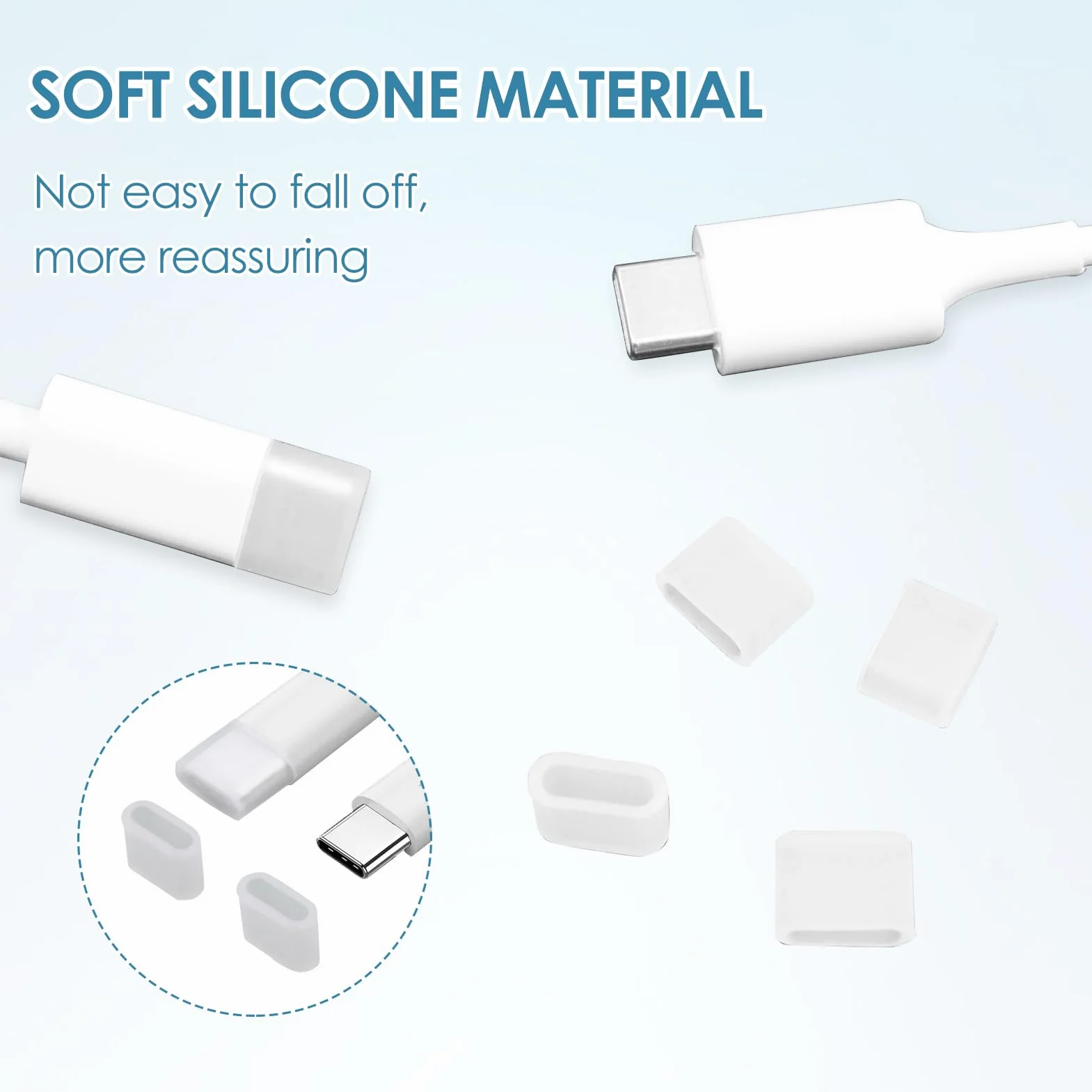kiki fancy Nasadka ochronna USB-C 10 sztuk, zatyczka chroniąca przed kurzem, wtyczka USB-C z tworzywa sztucznego, pyłoszczelna osłona kabla do transmisji danych, osłona kabla do ładowania, zaślepki do