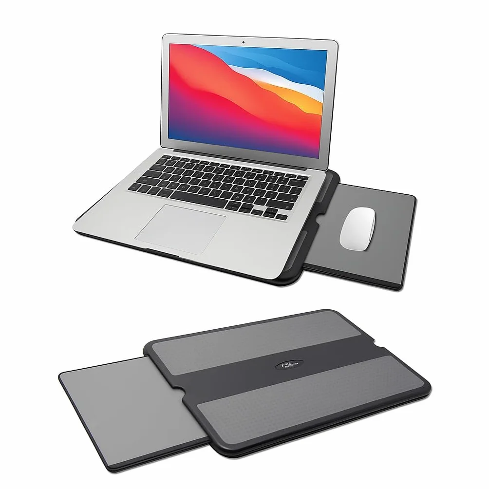 MAX SMART Przenośna podkładka na laptopa z wysuwaną tacą na mysz, antypoślizgowa osłona cieplna, stojak
