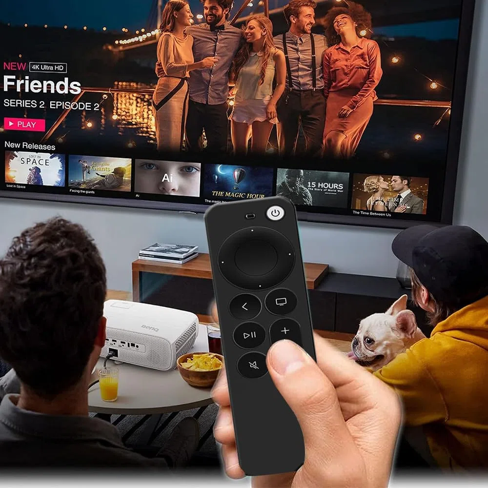 Etui na pilota Apple TV 4K Siri Remote 3rd Gen (2022) / 2nd Gen (2021) - Silikonowe etui na akcesoria TV (Biały poświata)