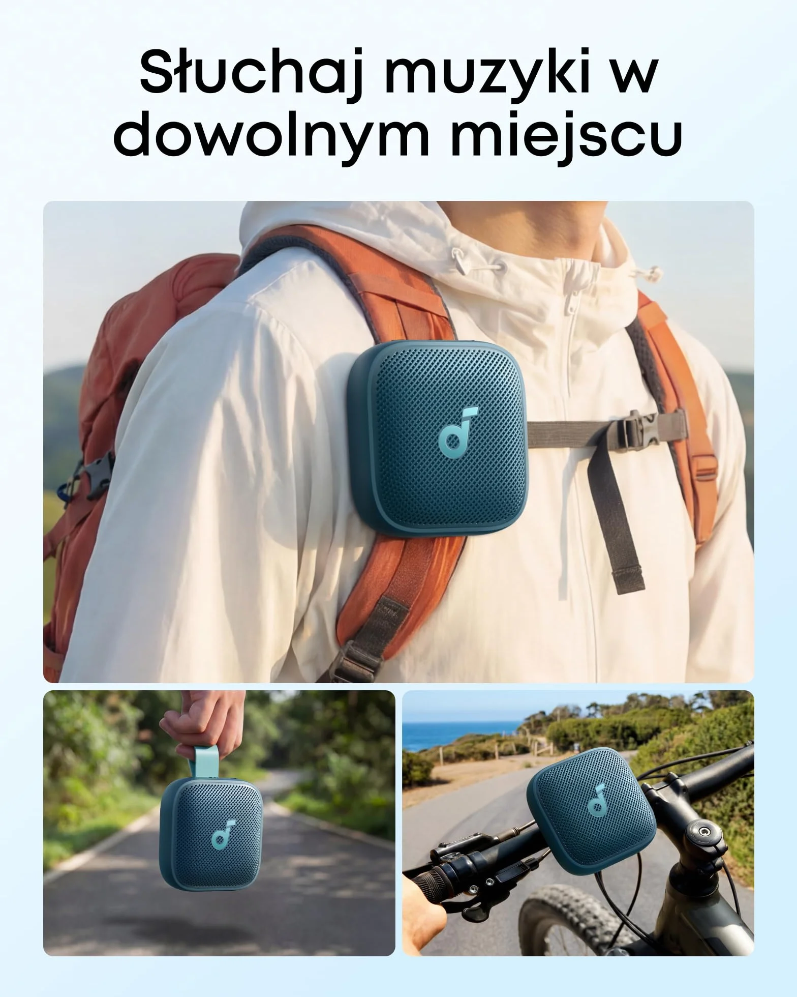 Głośnik przenośny soundcore Boom Go 3i firmy Anker, dźwięk o mocy 15 W, 24 godziny odtwarzania, klasa wodoodporności IP68, BassUp 2.0, funkcja awaryjnego ładowania, Bluetooth 6.0 (Niebieski)
