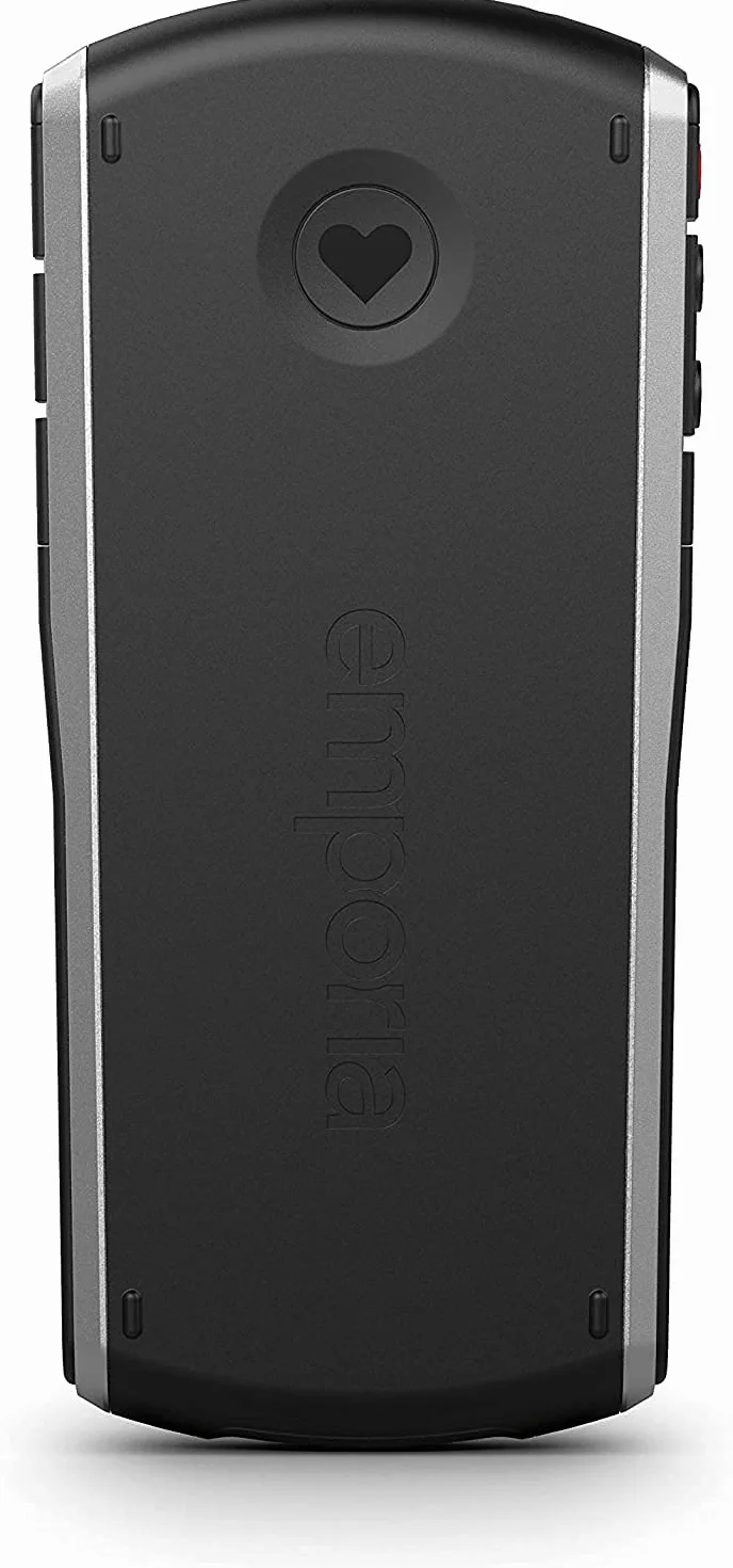 Emporia Simplicity telefon komórkowy 5.1 cm kolorowy wyświetlacz duże przyciski przycisk SOS stacja ładująca M4/T4 kompatybilna z aparatem słuchowym Bluetooth czarny (Włochy)
