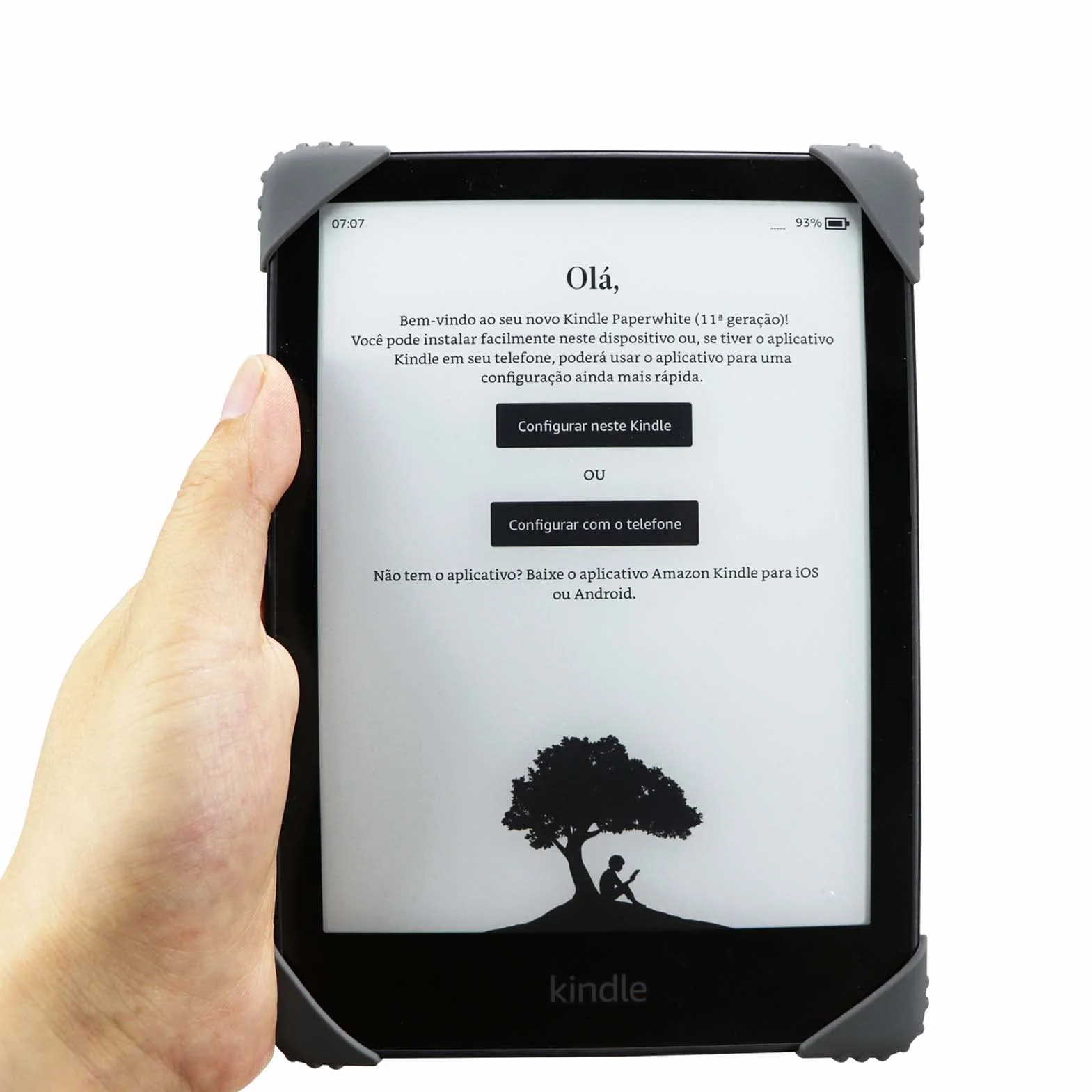 ZhaoCo Uniwersalne Etui Antypoślizgowy Silikonowy Pasek na Rękę Uchwyt na Palec do 6" / 6,8'' / 7" Kindle/Kobo/Sony Czytnik Ebooków - Szary