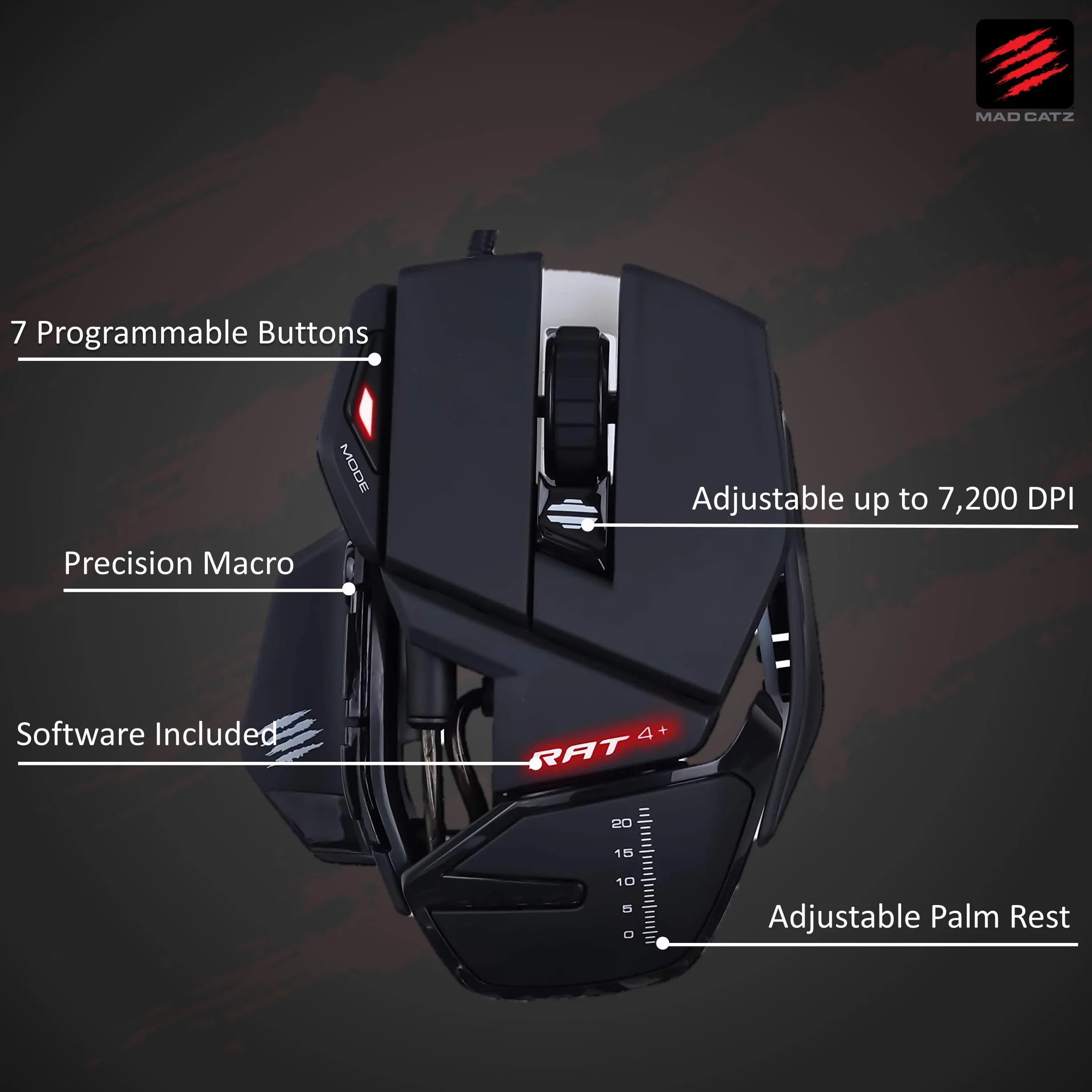 Mad Catz Optyczna mysz gamingowa R.A.T. 4+, czarna