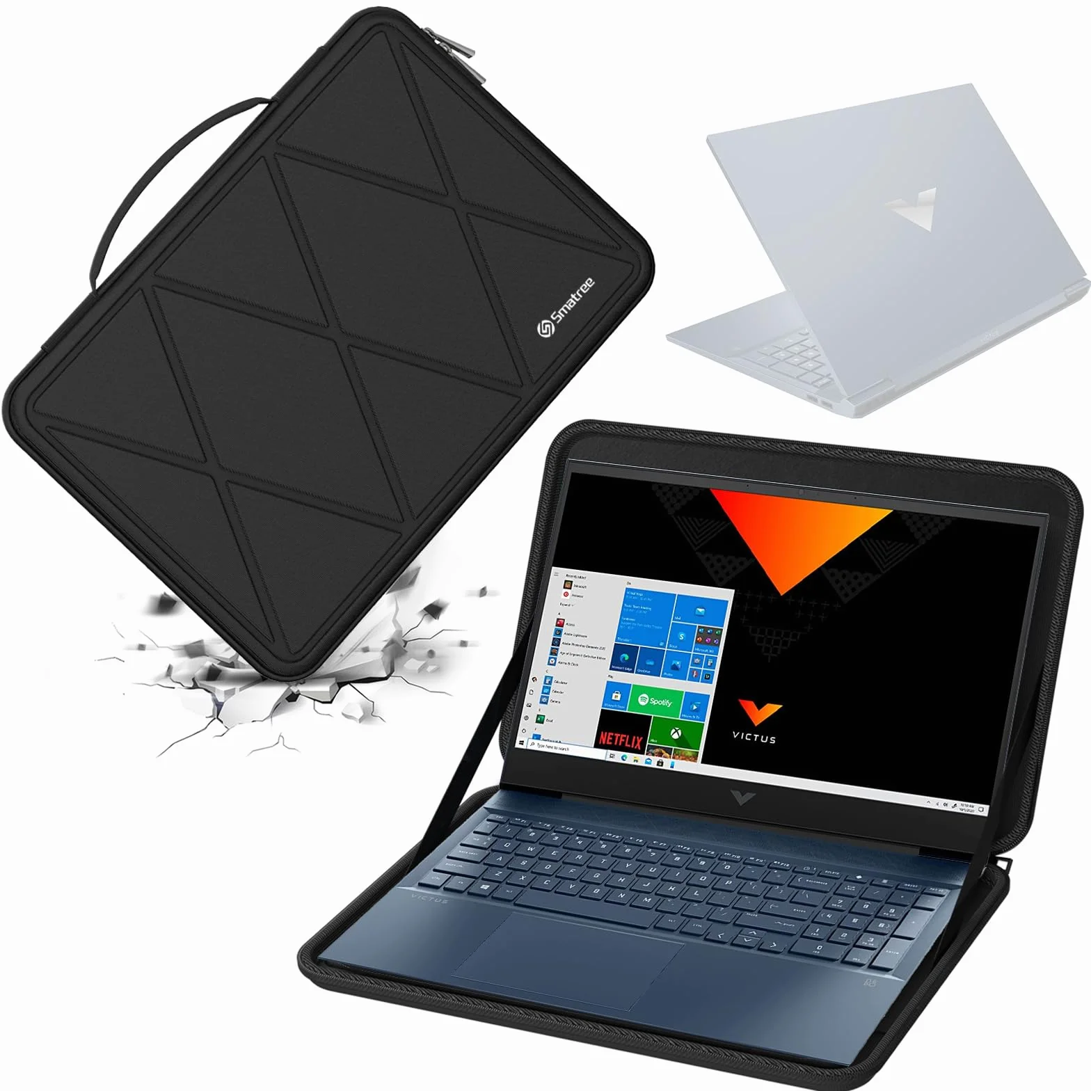 Smatree twarde etui ochronne EVA Kompatybilne z 16,1-calowym laptopem HP Victus Gaming 16t-r000/16t-s000/16-s0097nr/16-r0097nr, torebka na laptopa 16,1 cala HP OMEN Gaming (X8304)