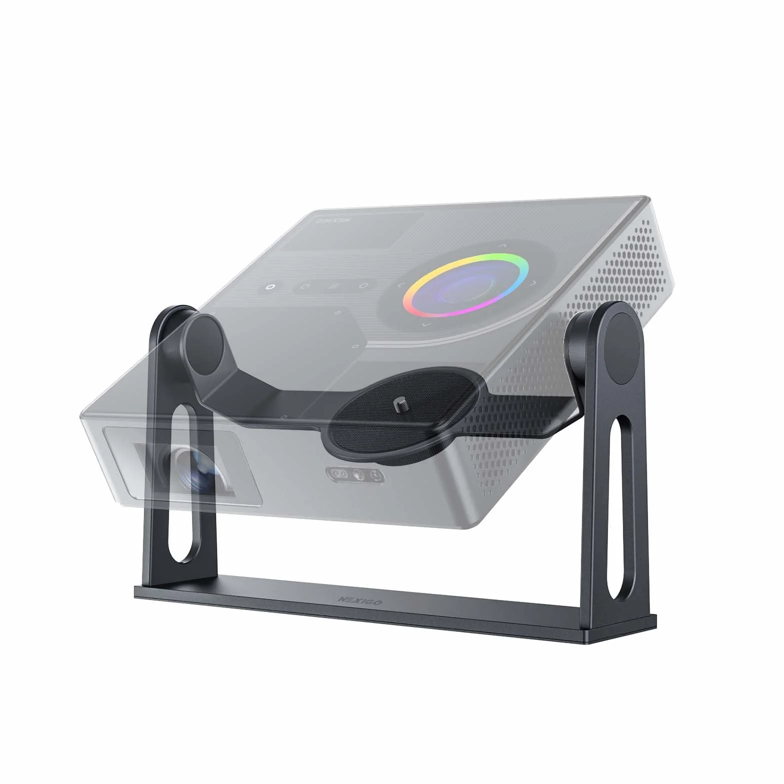 NexiGo Stojak biurkowy Gimbal dla projektora Nova Mini, regulacja nachylenia 360 stopni, kompaktowy i stylowy design, łatwy montaż, idealny do sufitu, sypialni i ogrodu