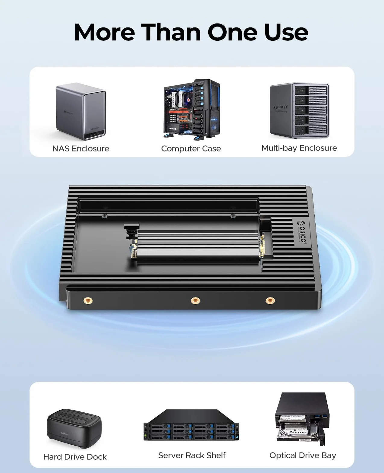 ORICO M.2 NGFF na 3,5 cala SATA adapter dysków twardych, ramka montażowa konwertera ramka wymienna do M.2 SATA SSD B+M Key in 2230/ 2242/ 2260/ 2280 (D2NS)