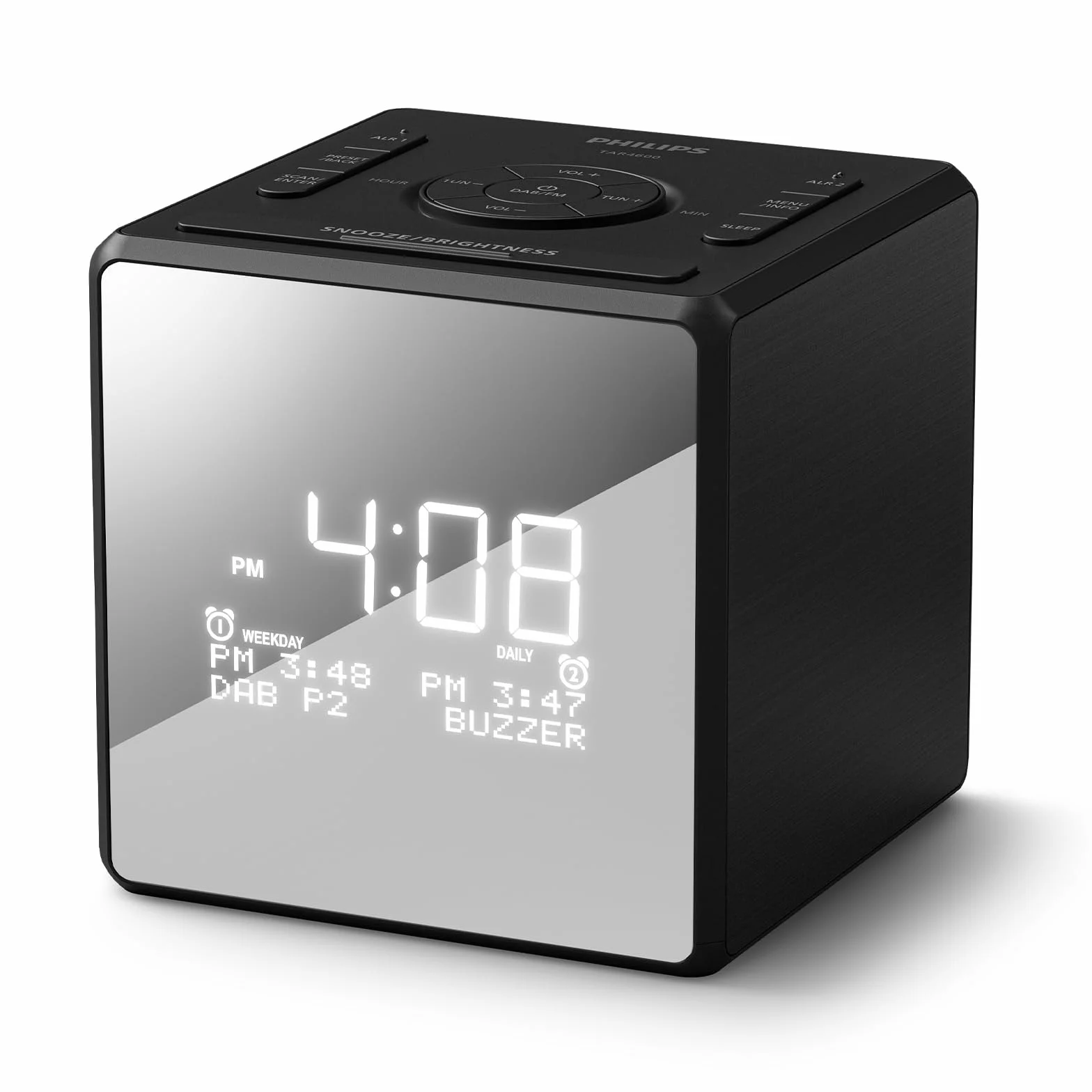 Philips TAR4600 Radiobudzik DAB/FM z podwójnym alarmem i portem ladowania USB-C