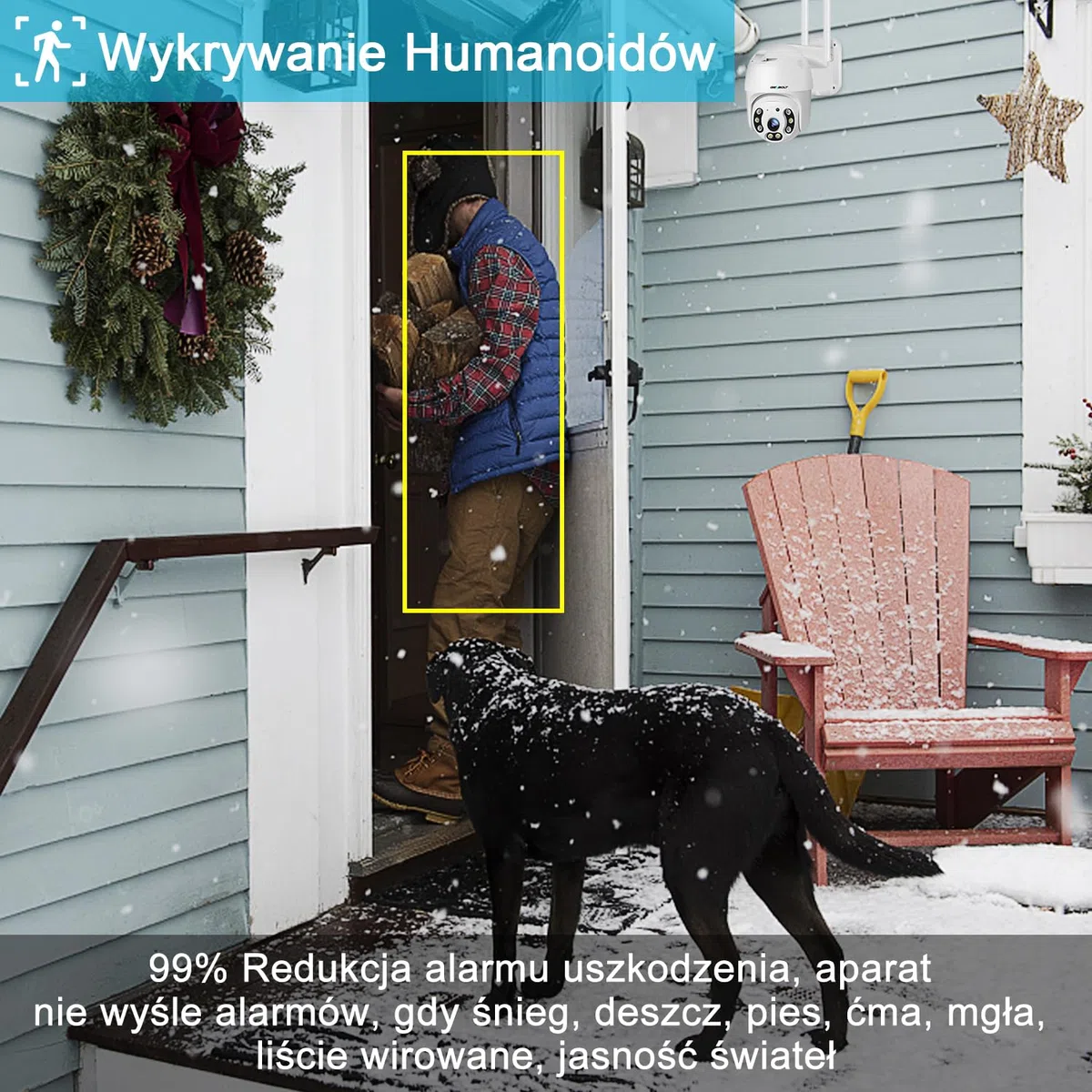 [DC&PoE] GENBOLT 4MP Zewnętrzna Kamera Bezpieczeństwa WIFI, 2.5K Kamera Monitoringowa Zewnętrzna IP CCTV, Wykrywanie Humanoidów, Automatyczne śledzenie, Bezprzewodowa,Wodoodporność(2.4&5GHz)