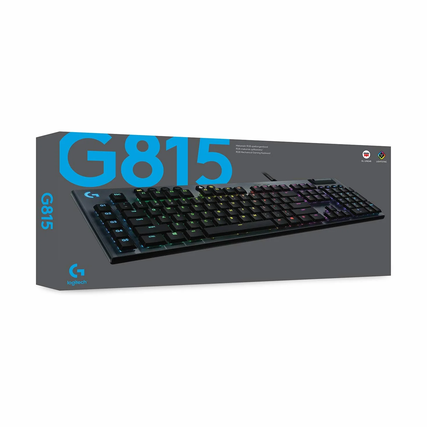Logitech G815 Lightsync Rgb Mechanical Gaming Keyboard, Mechaniczna Klawiatura Do Gier Lightsync Rgb, Tactile Przełączniki,Pc/Mac - Czarny