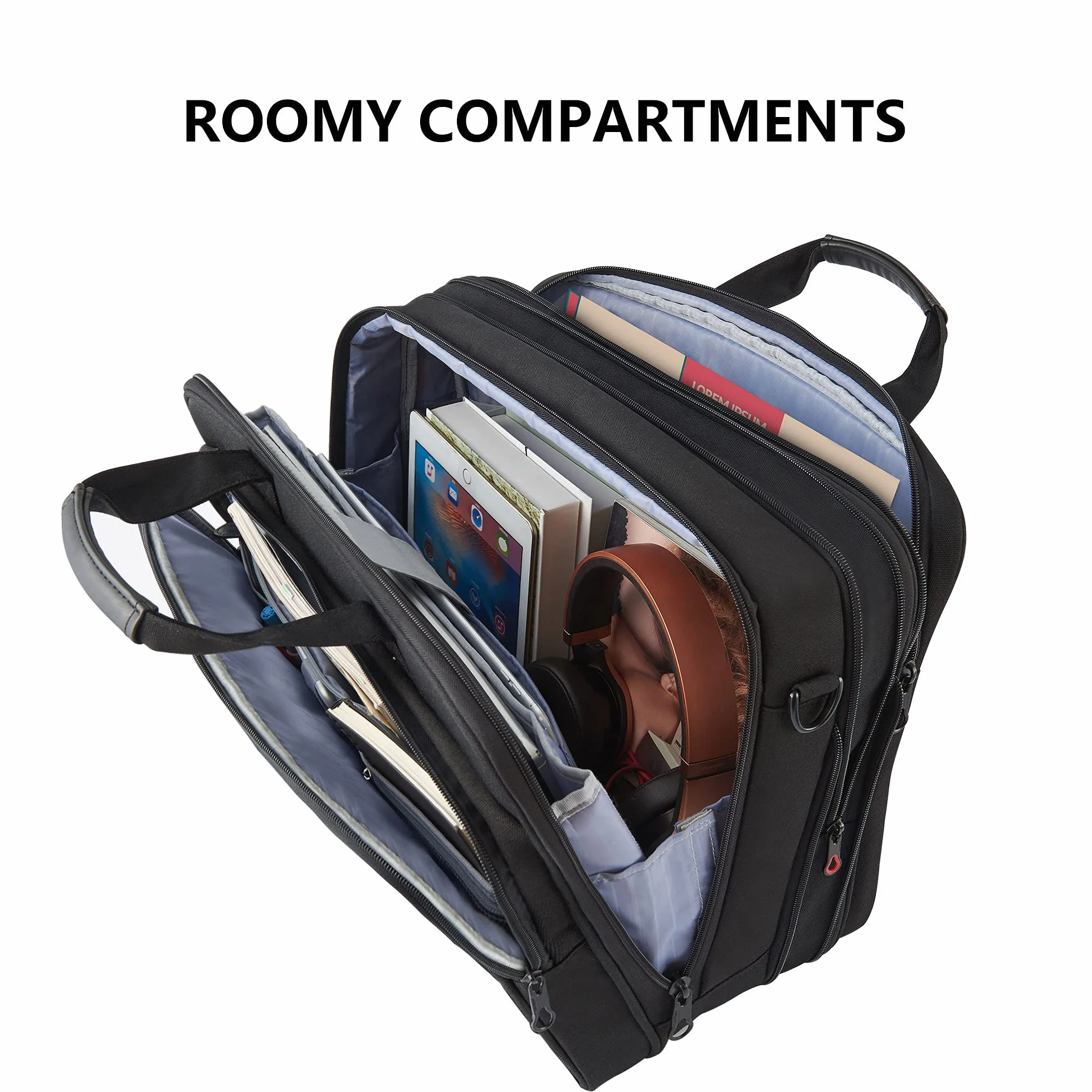 KROSER 18" torba na ramię na laptopa wodoodporna z kieszeniami RFID do 17,3"