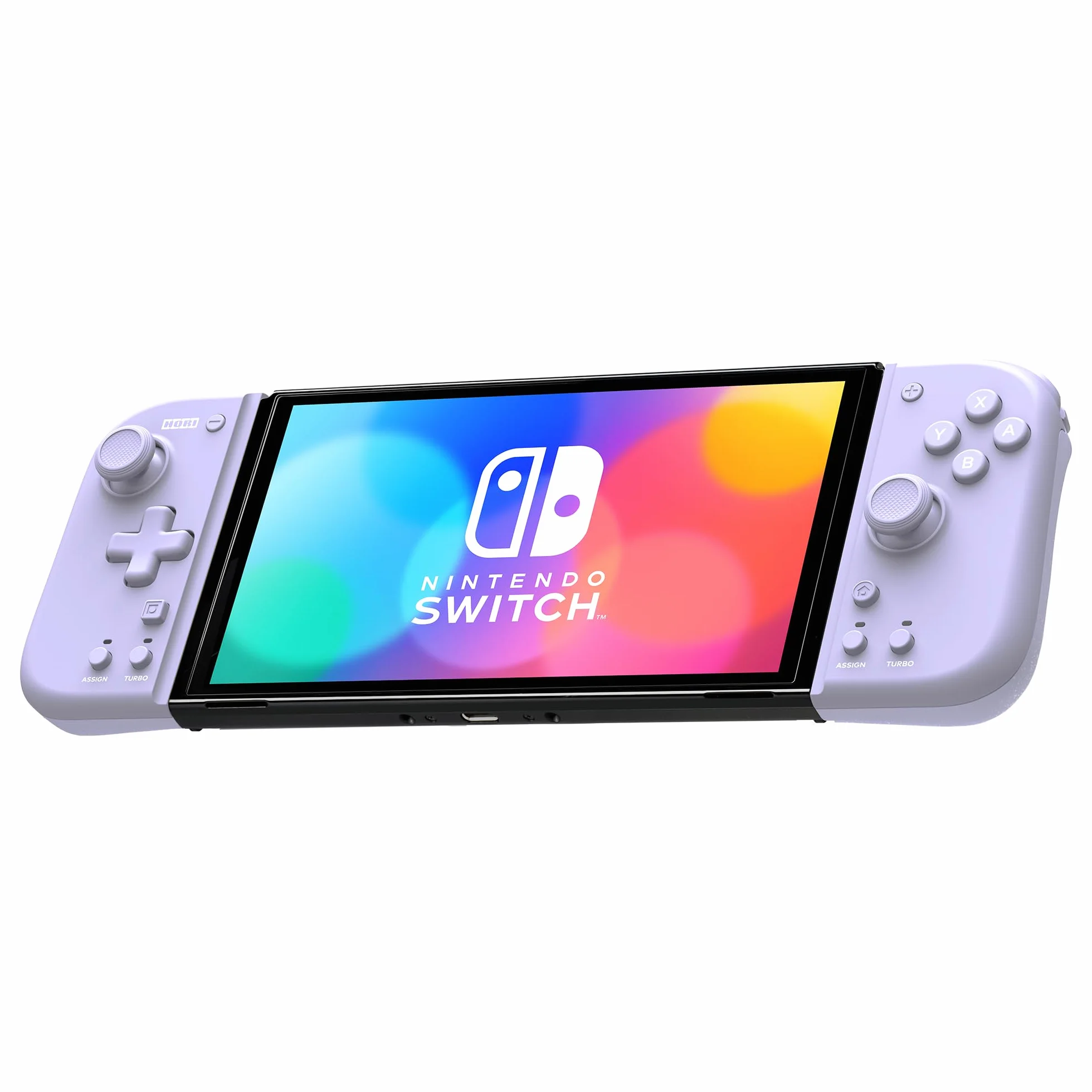 Hori Split Pad Compact Attachment Set (Violetto Lawenda) Ergonomiczny kontroler trybu przenośnego z przewodowym adapterem do Nintendo Switch/OLED - Oficjalna licencja Nintendo i Pokémon