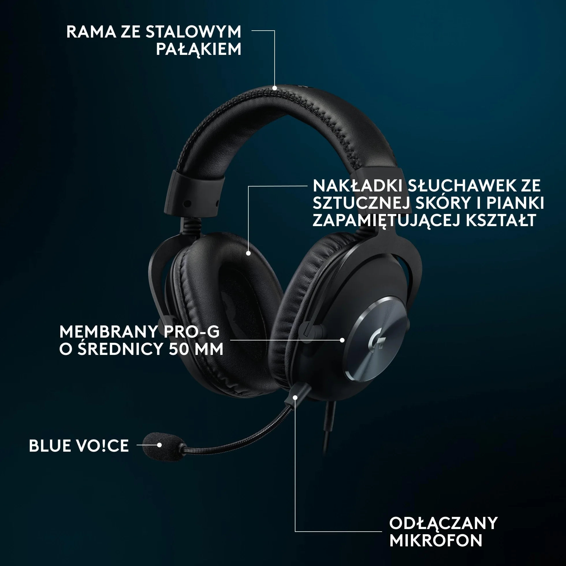 Logitech G Pro X SE przewodowy zestaw słuchawkowy do gier, odłączany mikrofon, DTS Headphone:X 7.1, DAC USB, czarny