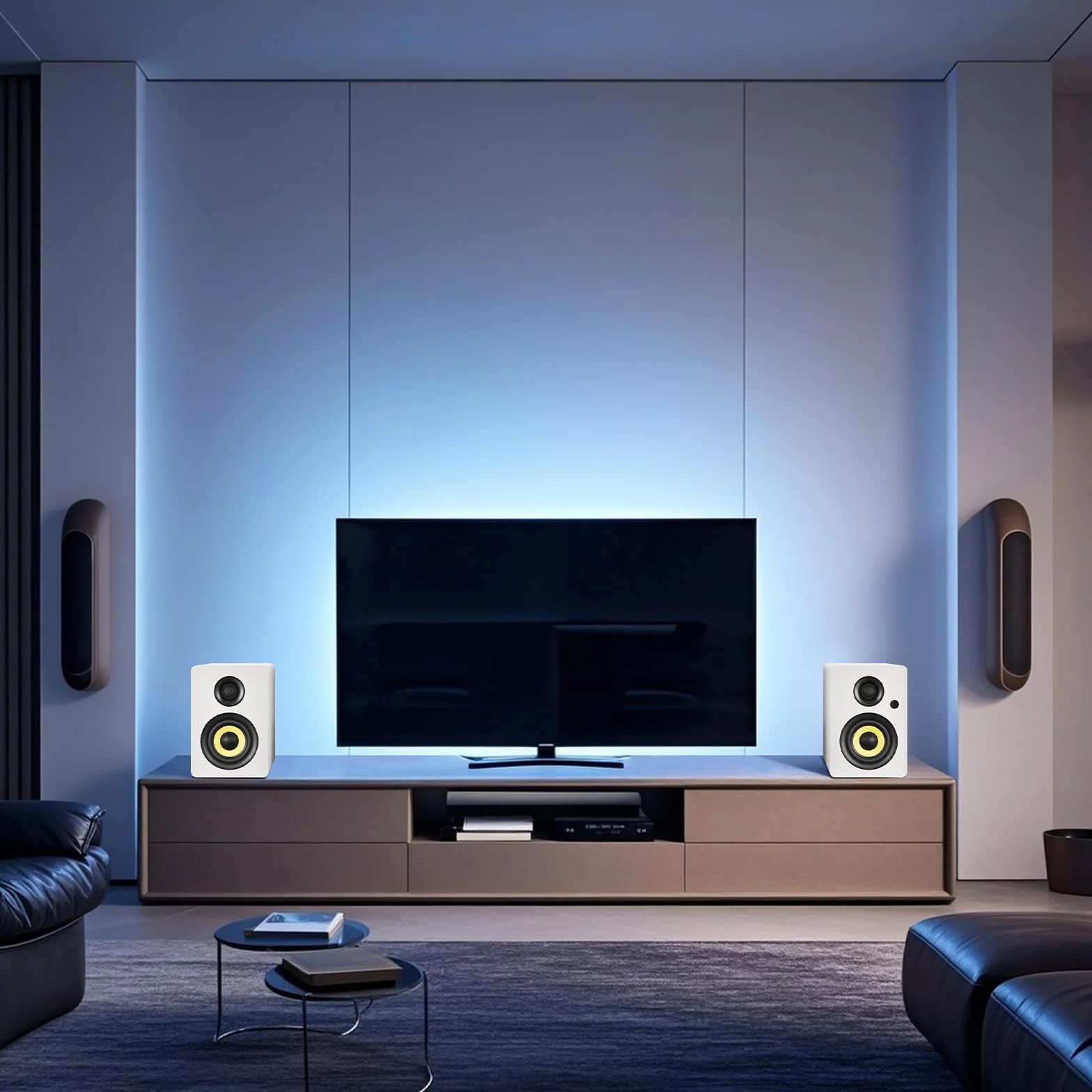 Sanyun SW206 80W głośniki półkowe monitor HiFi 4" przetwornik BT 5.4 DAC 24bit białe