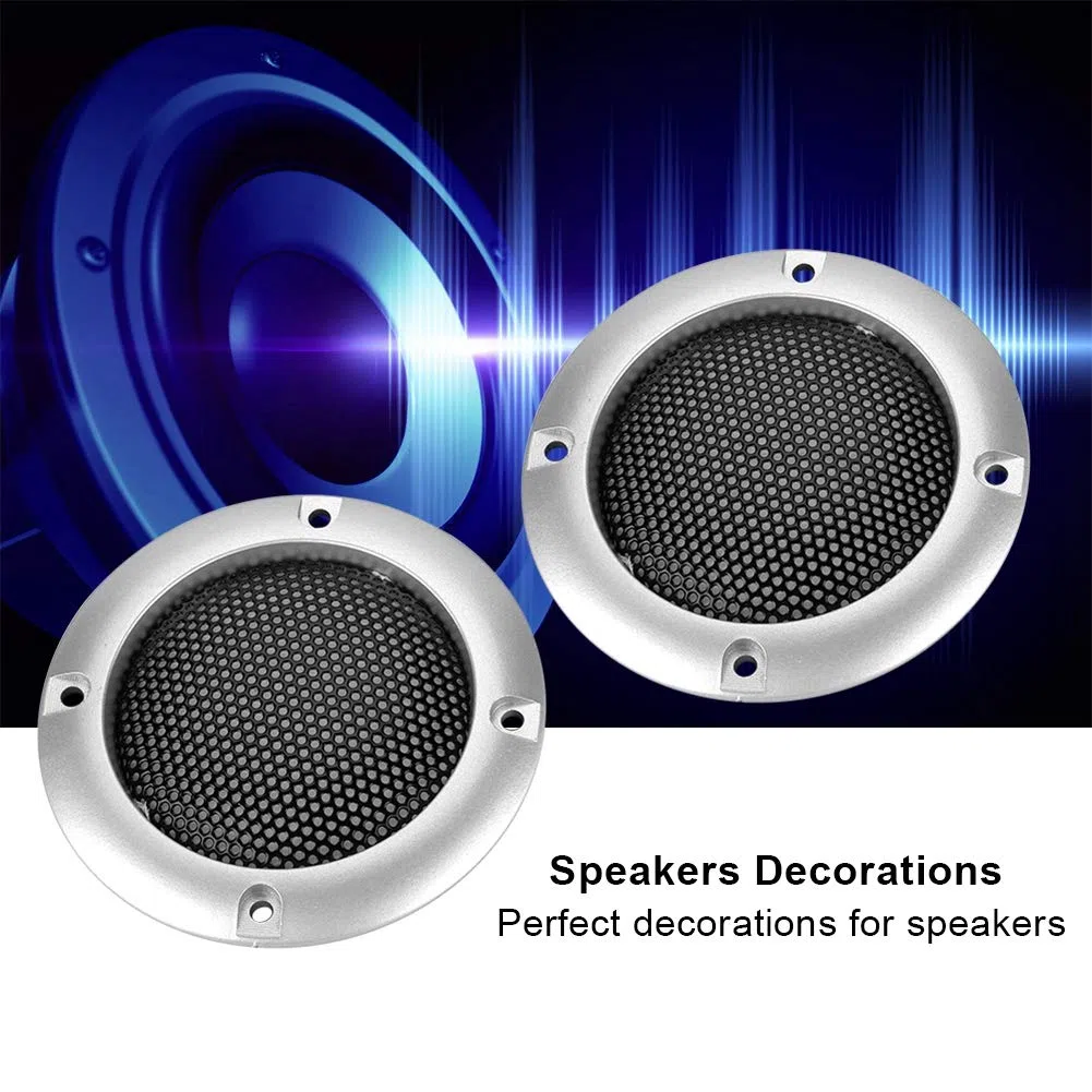 2x maskownica głośnika, 2-calowa osłona głośnika dekoracyjna kratka kratka ochronna kratka dekoracyjna, osłona mini systemu audio kratka maskownica ochronna głośnika osłona maskownicy głośników (srebrna)