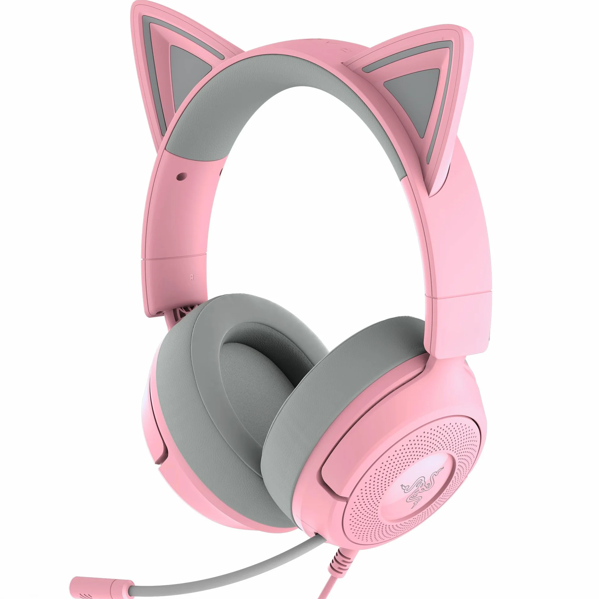 Razer Kraken Kitty V3 X - przewodowy zestaw słuchawkowy Kitty do gier - kultowe uszy Kitty - lekki, waży tylko 270g - mikrofon HyperClear Cardioid - przetworniki TriForce 40mm | Quartz